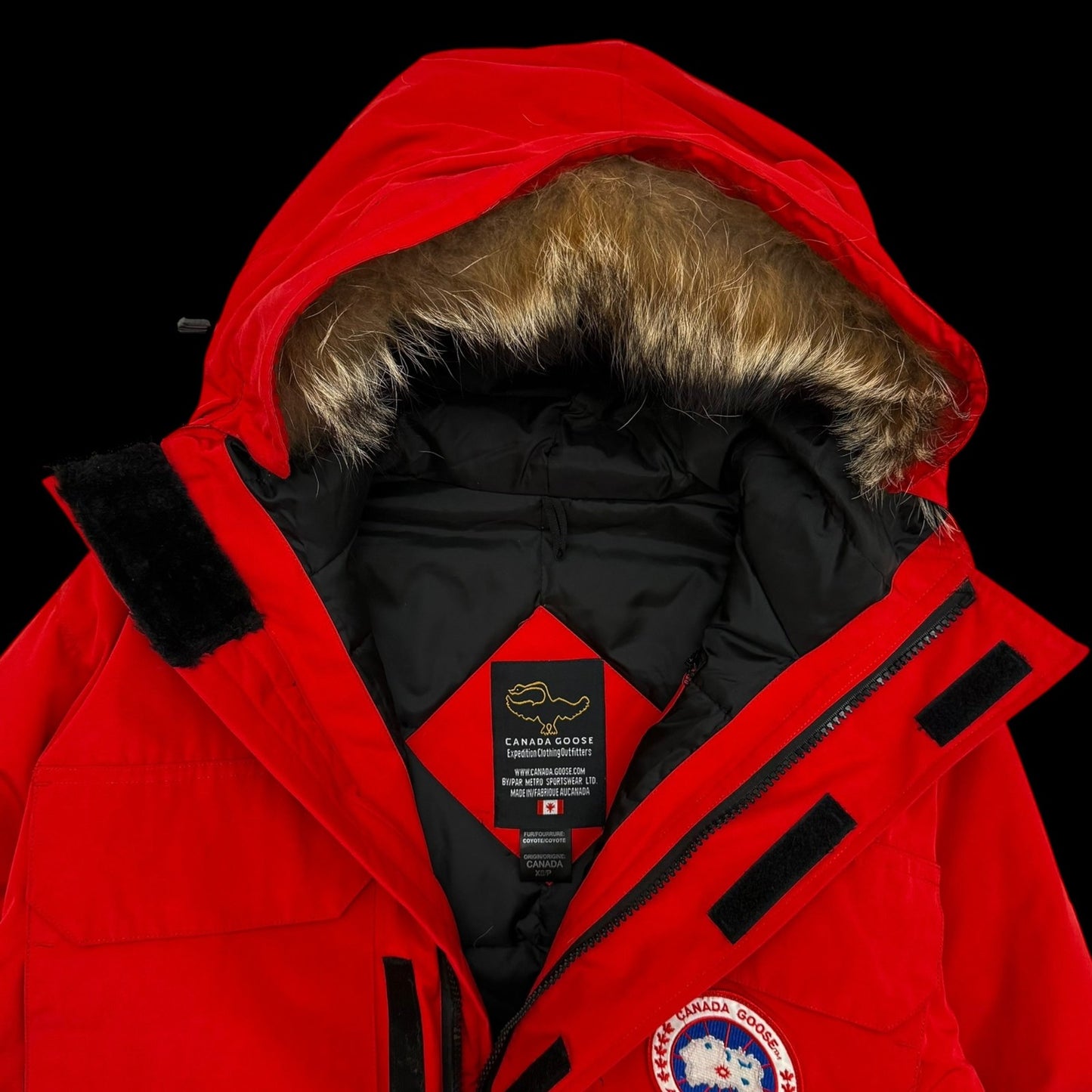 Canada Goose Vintage Expedition Down Fur-Trim Parka Red (Fits M-L)