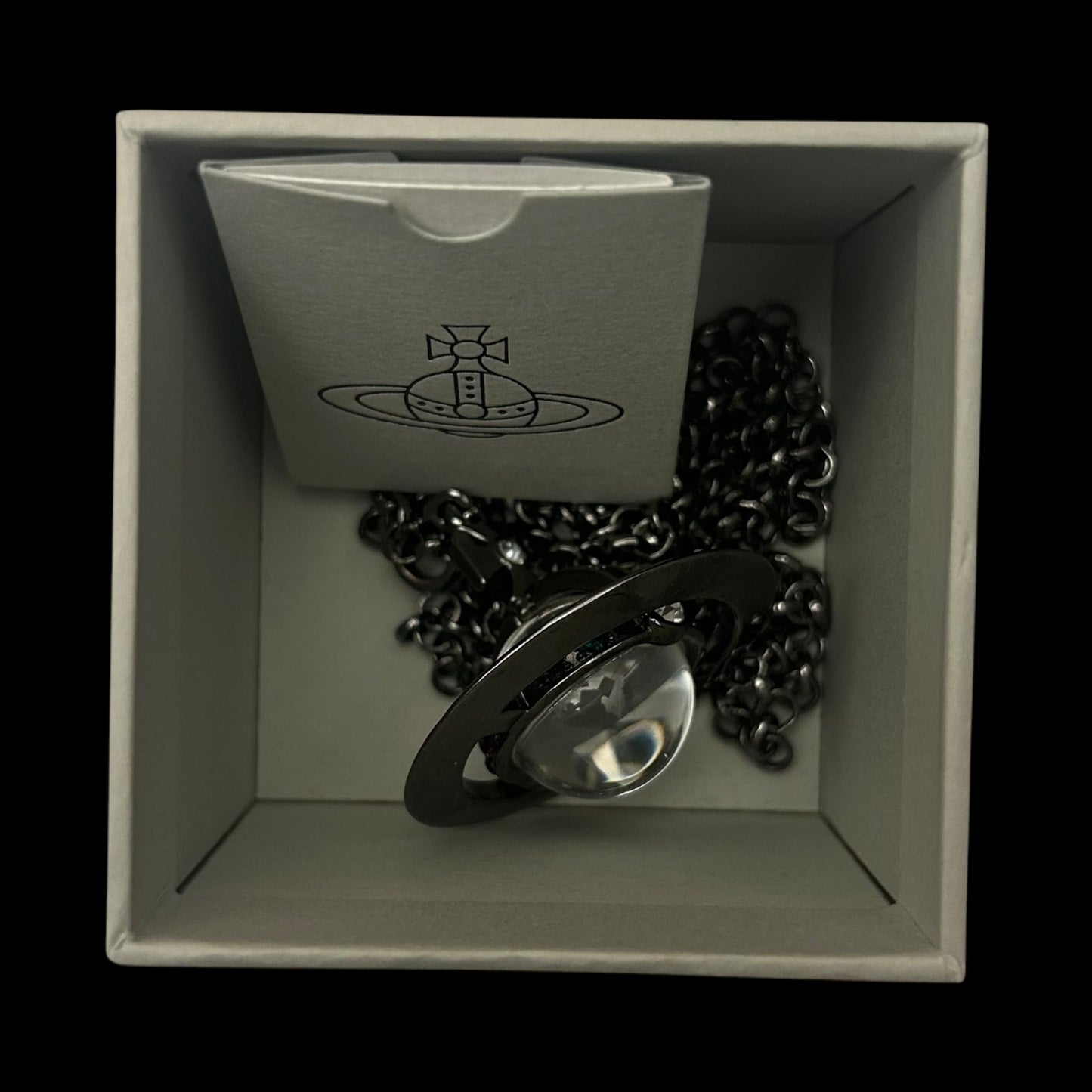 Vivienne Westwood Orb Giant 3D Necklace Gun Metal Silver