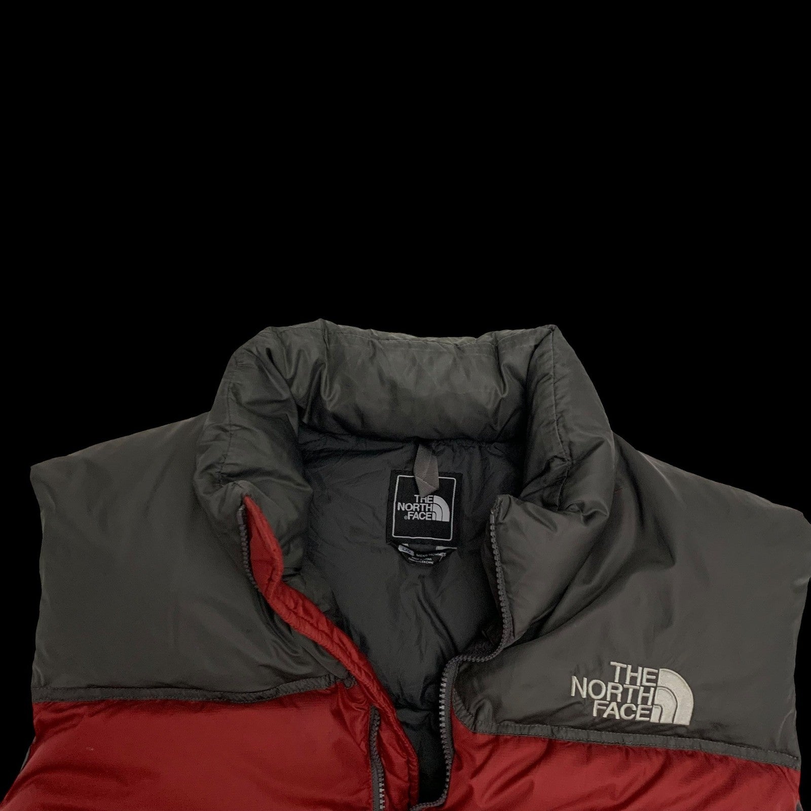 The North Face Nuptse 700 Down Puffer Vest Red/Charcoal (Size L)