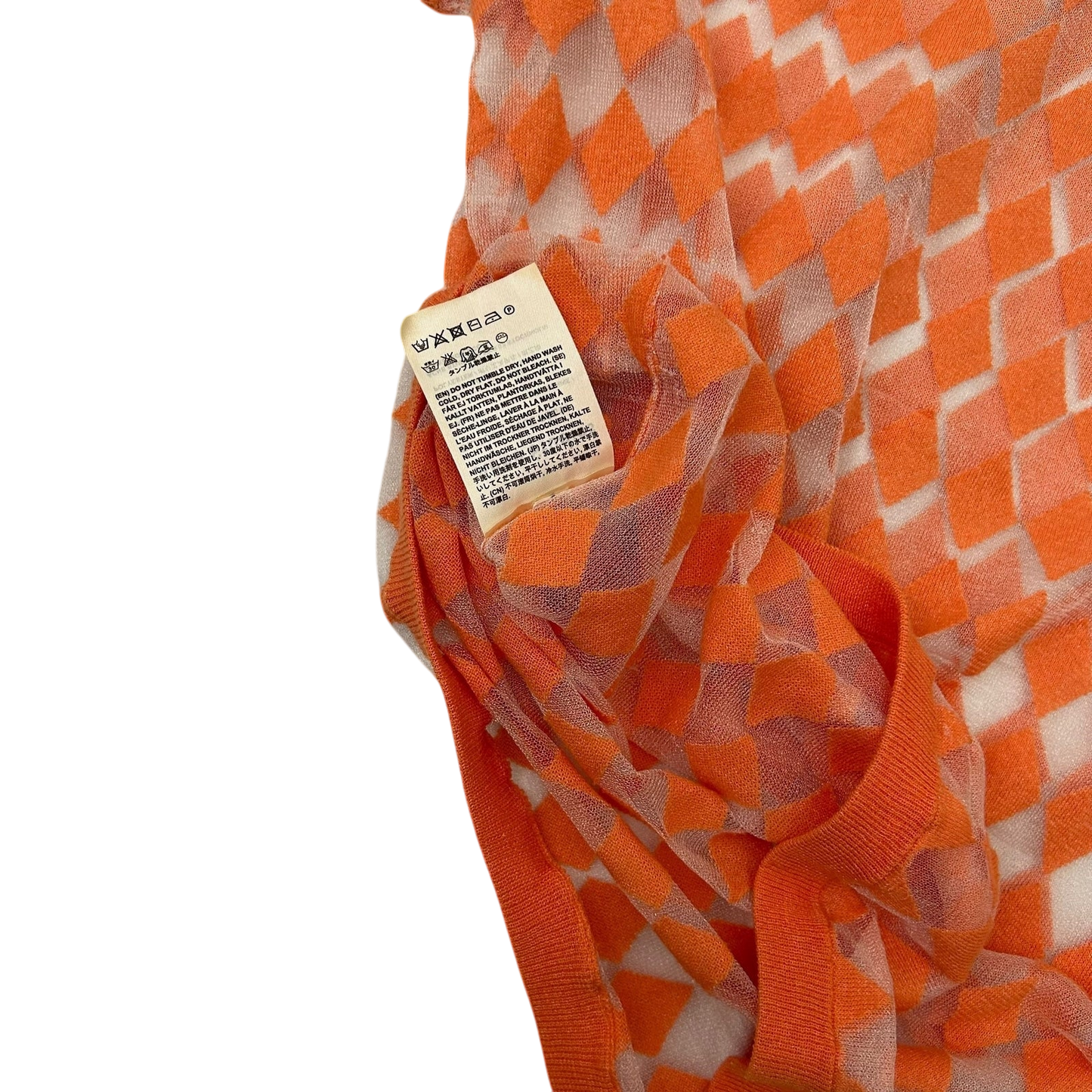 Acne Studios Diamond Pattern Mesh T-Shirt Salmon Pink (Size S womens)