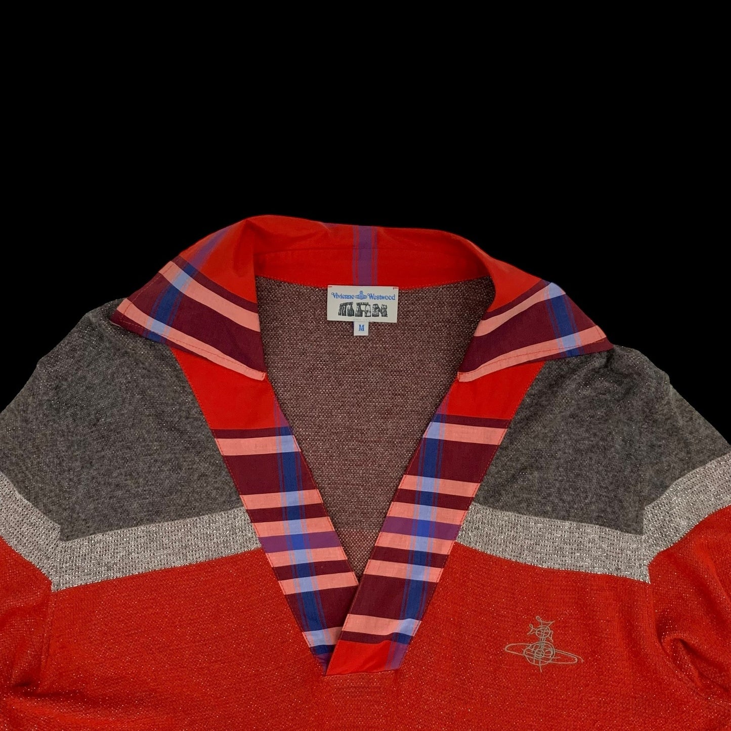 Vivienne Westwood Man Striped Knit Collared Shirt (Size M)