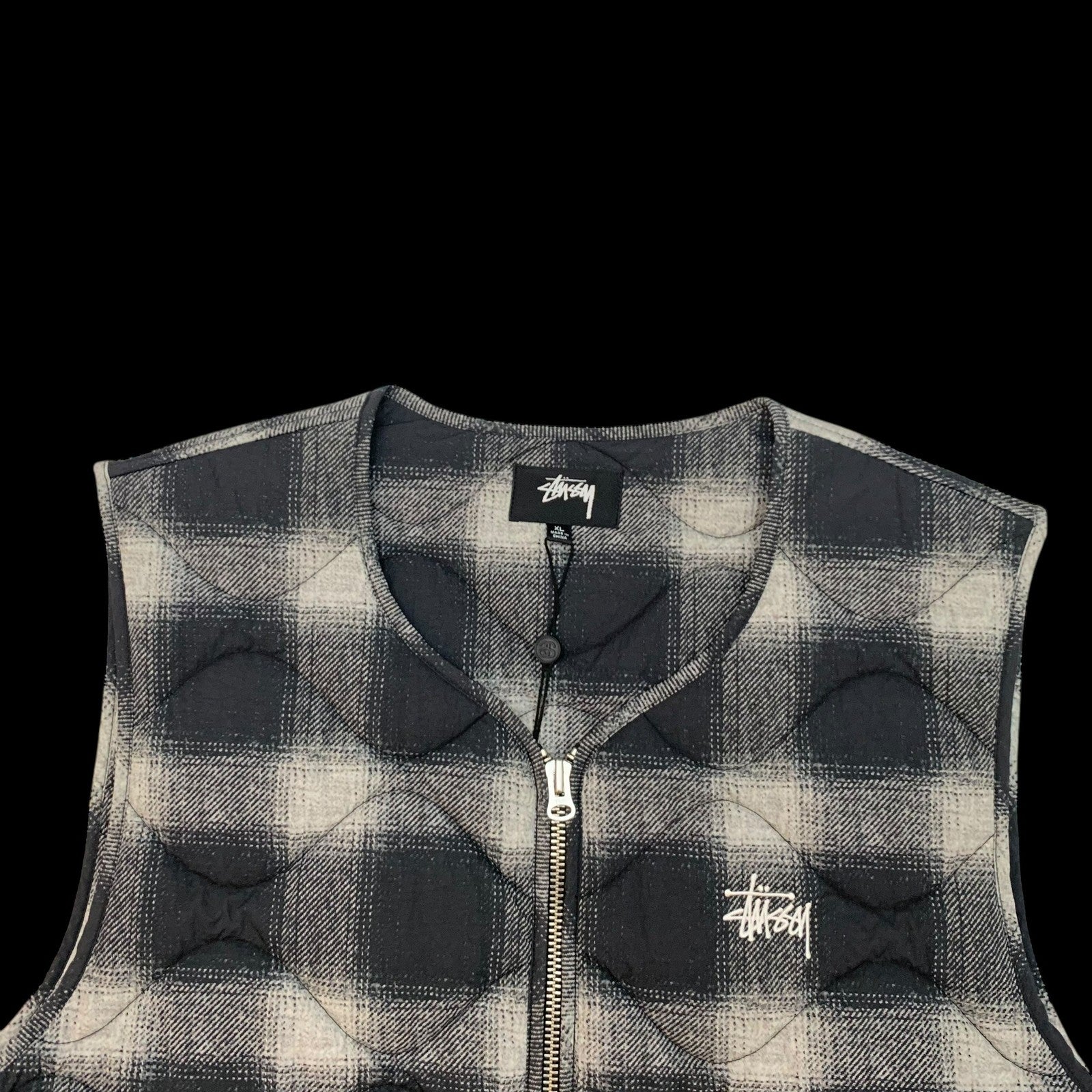 Stussy AW23 Plaid Nylon Liner Vest (Size XL)