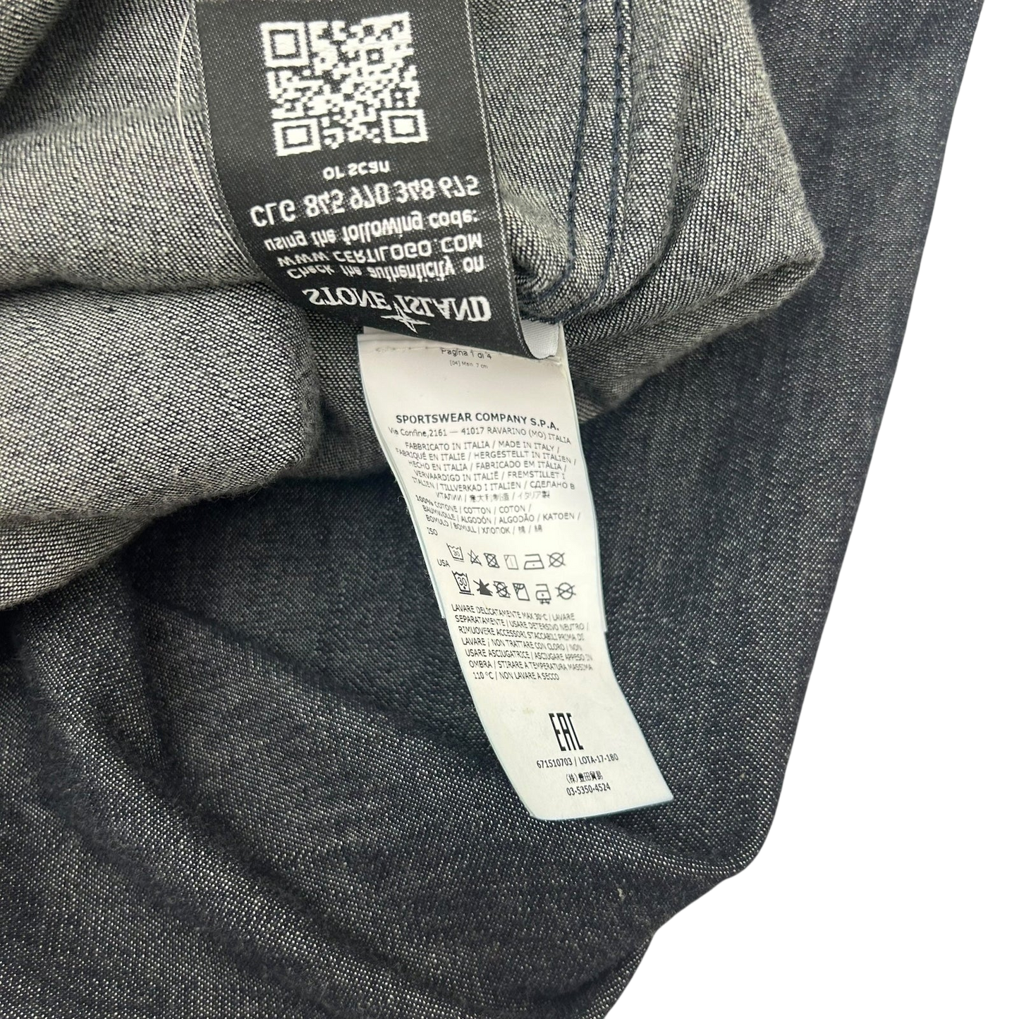 2017 Stone Island Zipped Denim Over-Shirt Navy (Fits M/L)