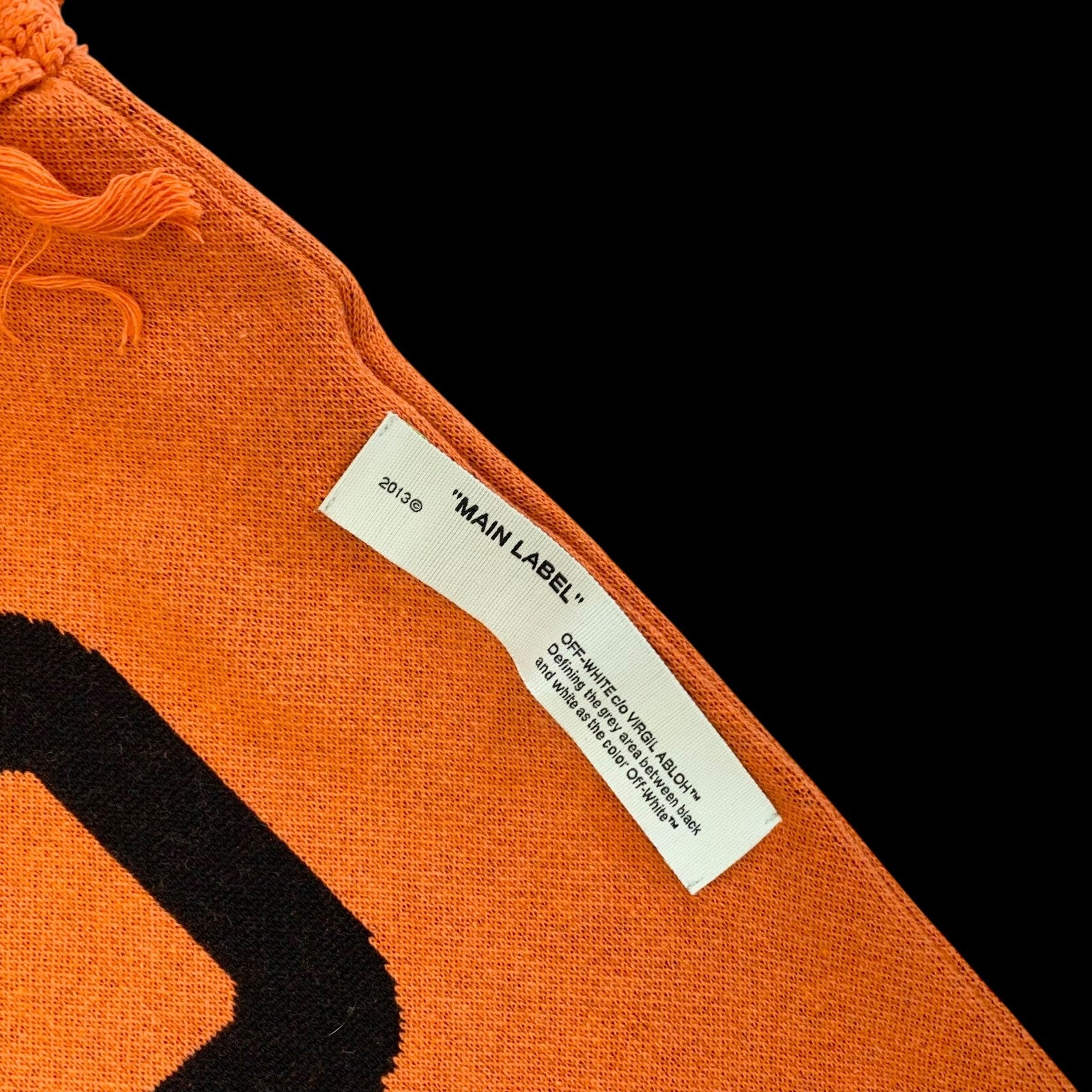 Off-White SS20 Logo Jacquard Knitted Scarf Orange