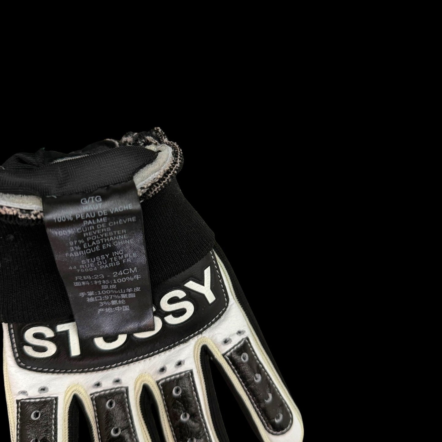 Stussy Leather Biker Gloves (Size L-XL)