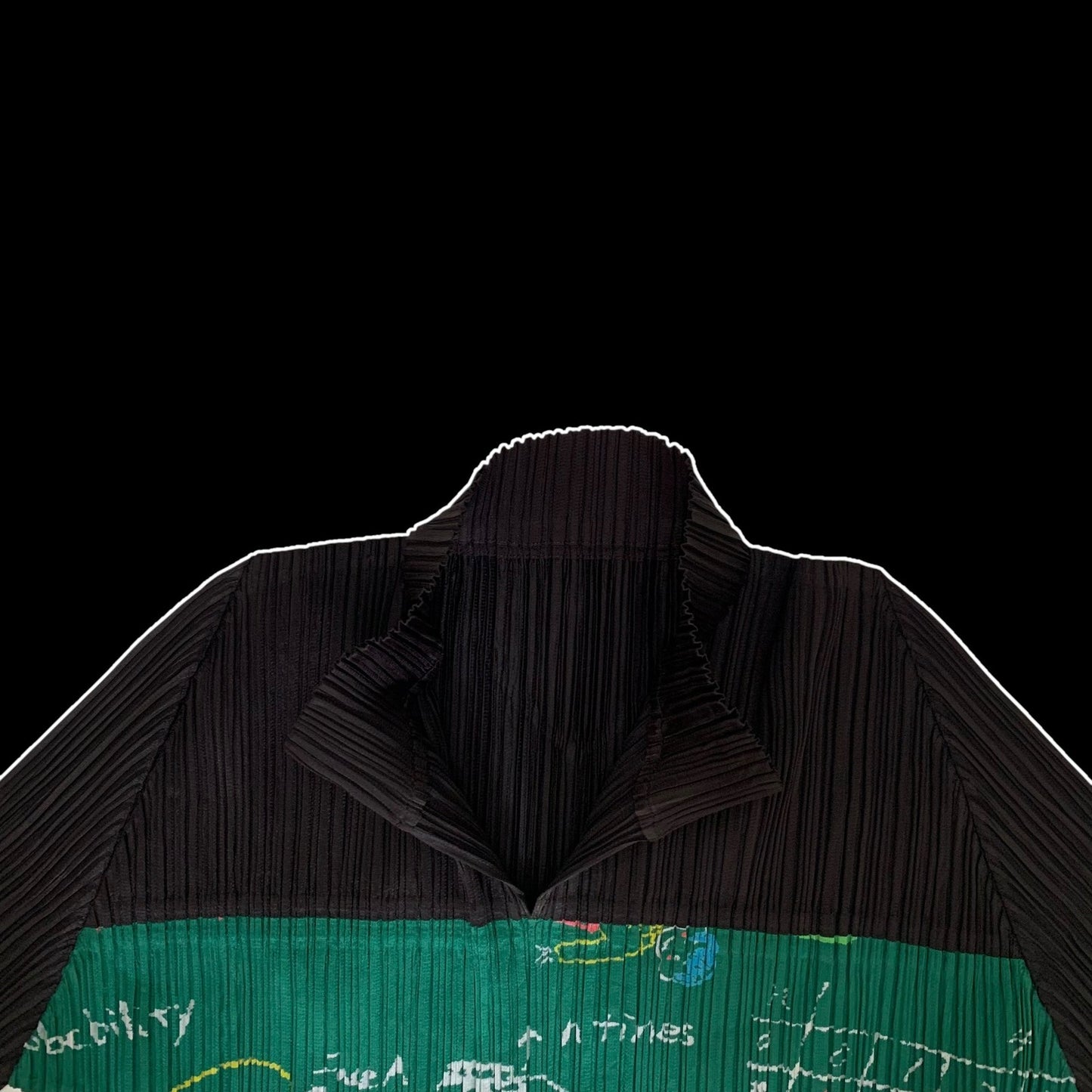 Issey Miyake Pleats Please 00s Mathematics Print T-Shirt Green/Black (Size 3)