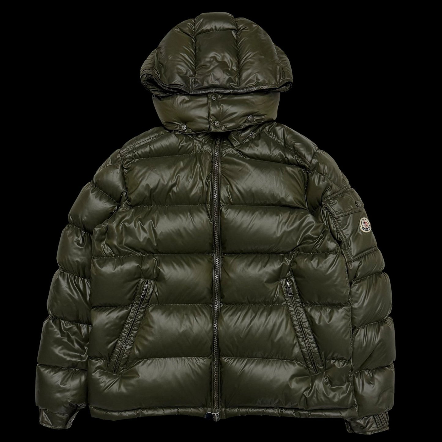 Moncler Maya Quilted Nylon Down Jacket Olive Green (Fits M-L)