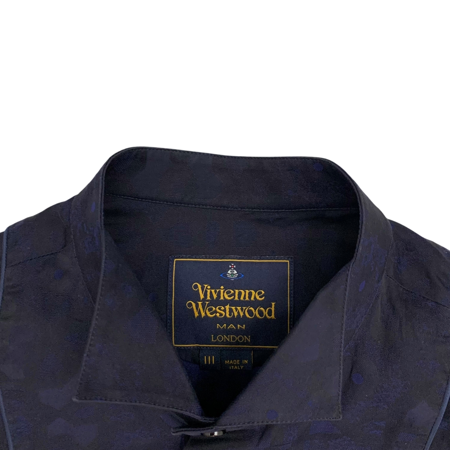 Vivienne Westwood Man Patterned Button-Up Shirt Navy (Fits M)