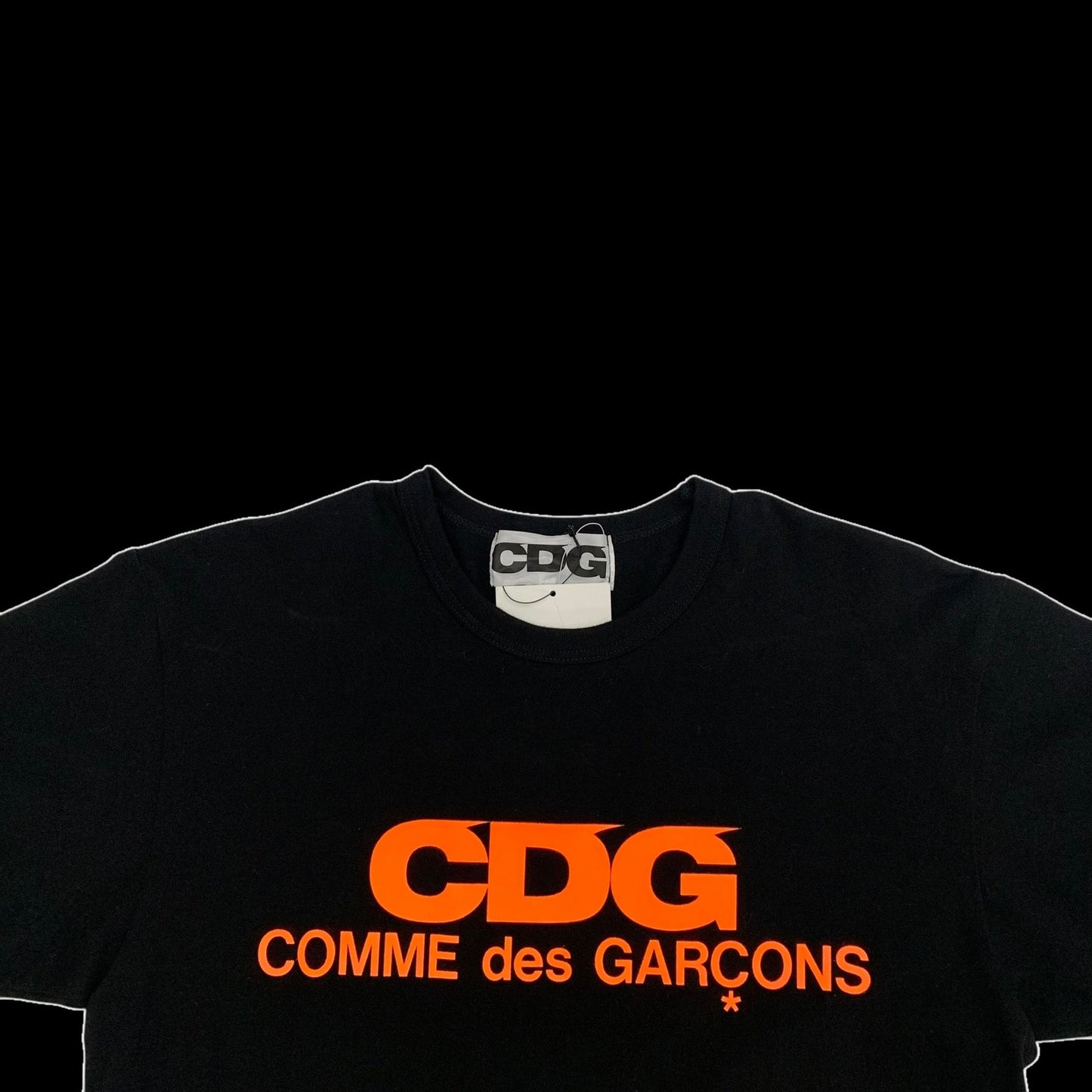 Comme Des garçon CDG Logo T-Shirt Black/Orange (Fits S-M)