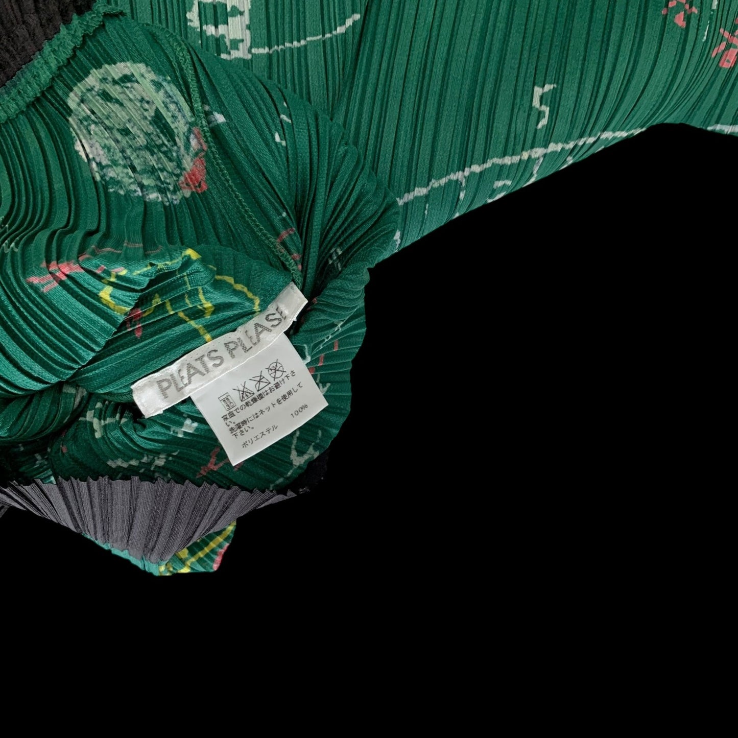 Issey Miyake Pleats Please 00s Mathematics Print T-Shirt Green/Black (Size 3)