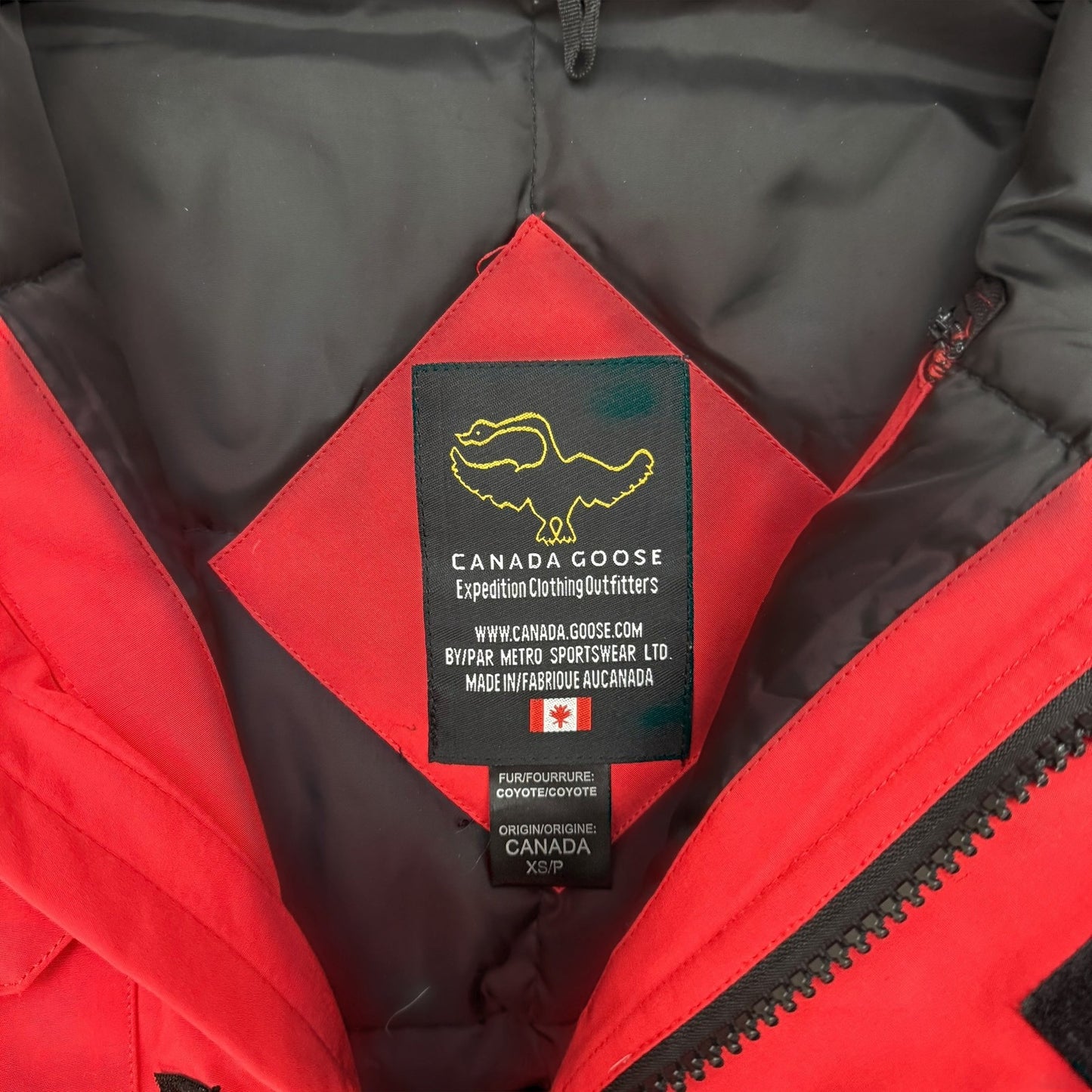 Canada Goose Vintage Expedition Down Fur-Trim Parka Red (Fits M-L)