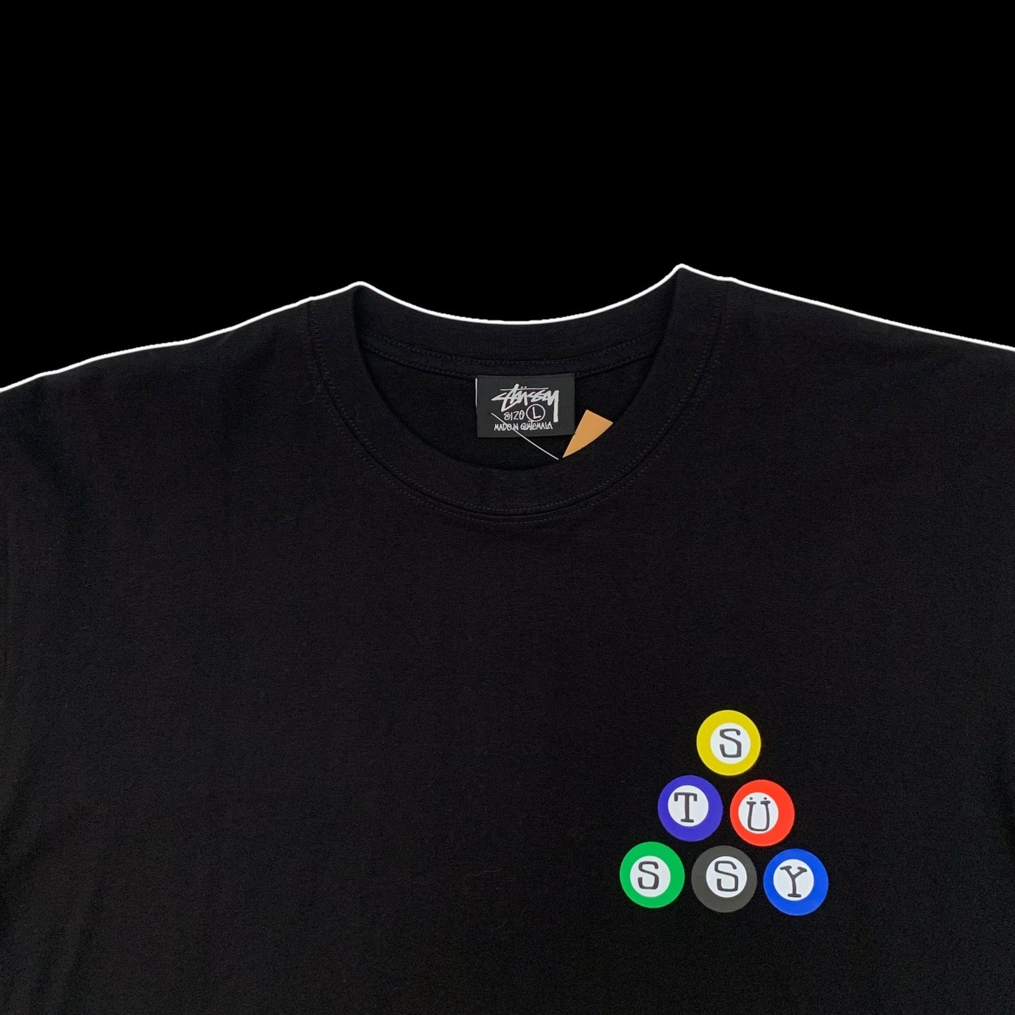 Stussy Billiards Pyramid T-Shirt Black (Fits M-L)