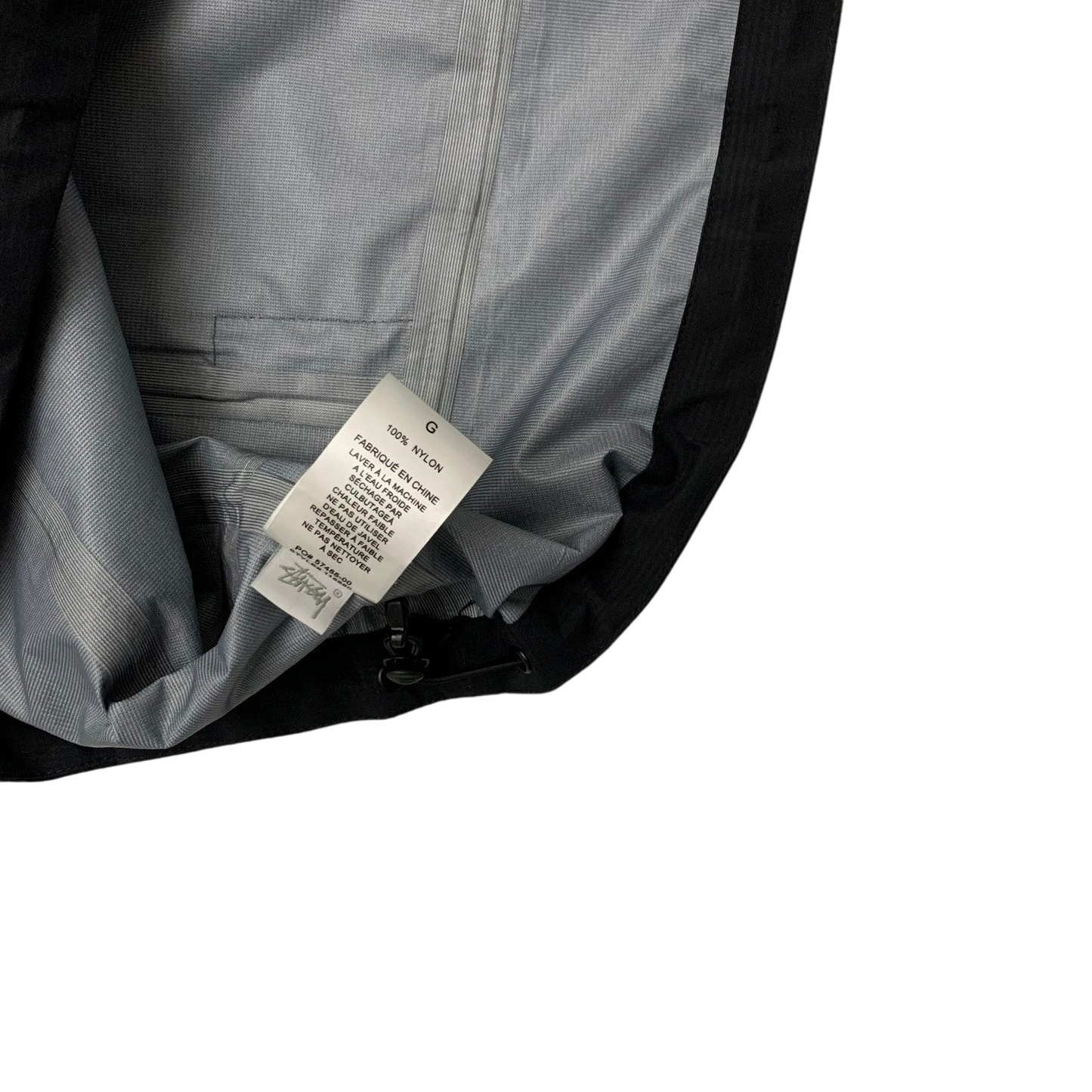 Stussy AW20 Taped Seam Nylon Rain Jacket Black/Grey (Fits L-XL)