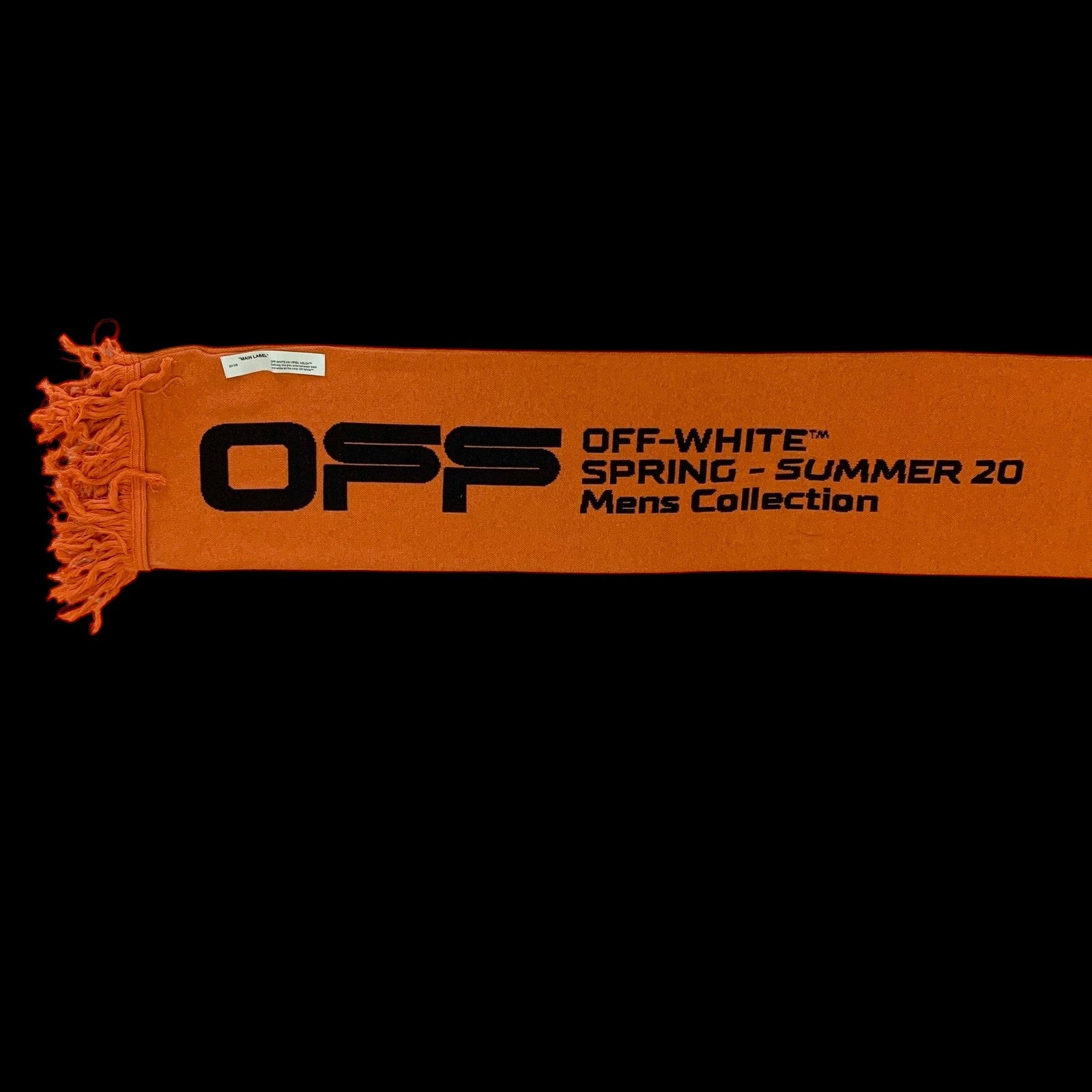 Off-White SS20 Logo Jacquard Knitted Scarf Orange