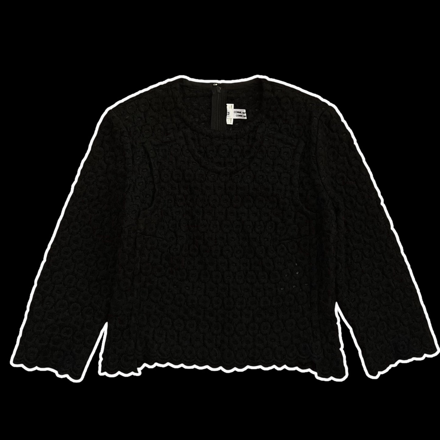 AD2012 Comme Des Garçons Black Wool Blend Top (Fits S)