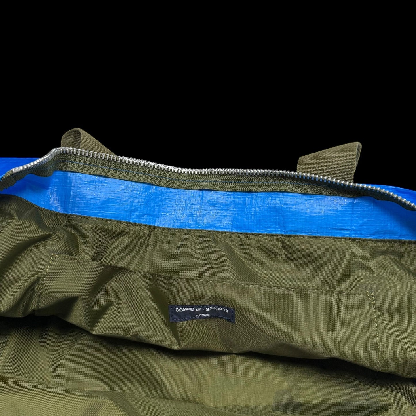 Comme des Garçons Homme Oversized Logo Tote Bag Blue