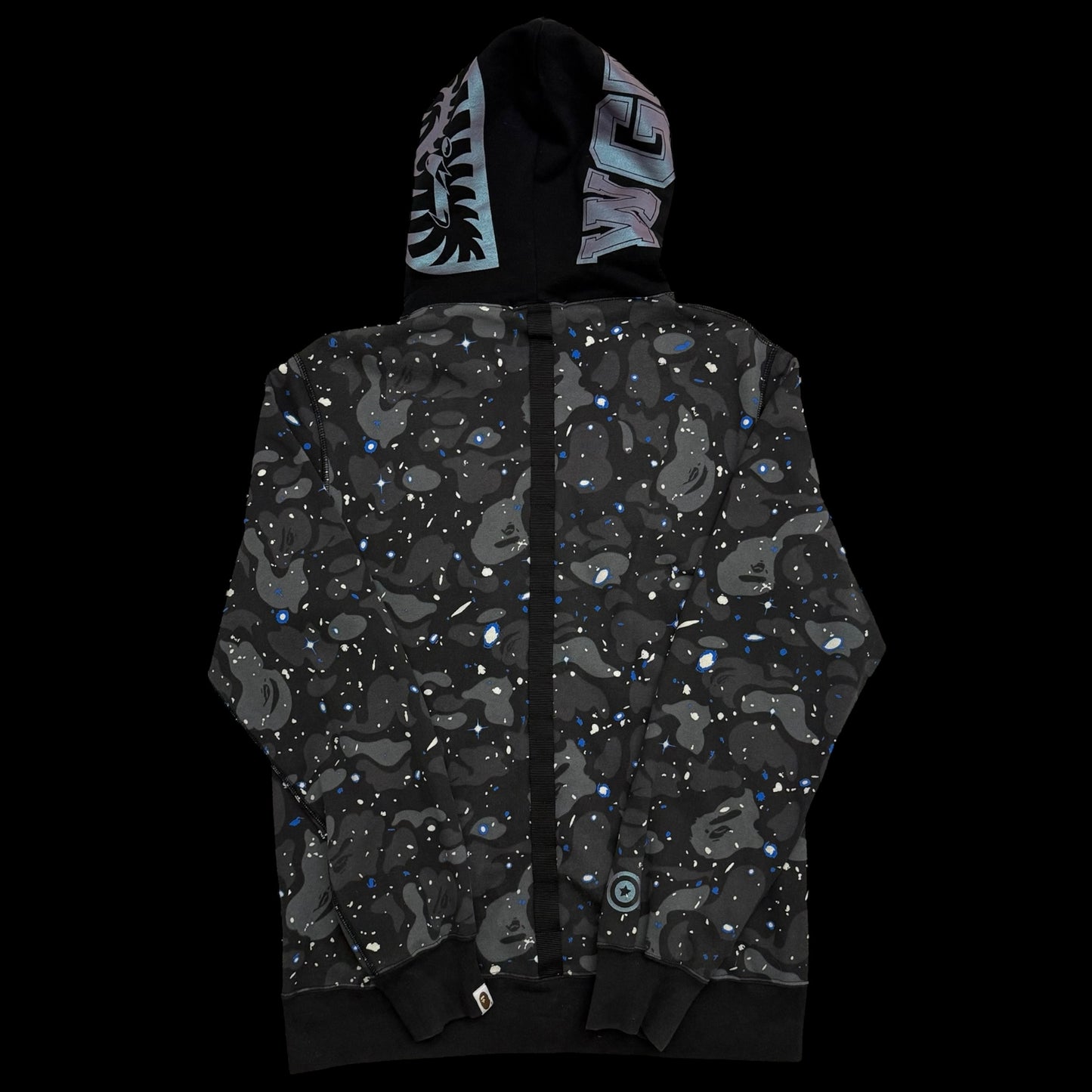 BAPE (A Bathing Ape) Space Camo Shark Hoodie Black/Grey (Fits XL)