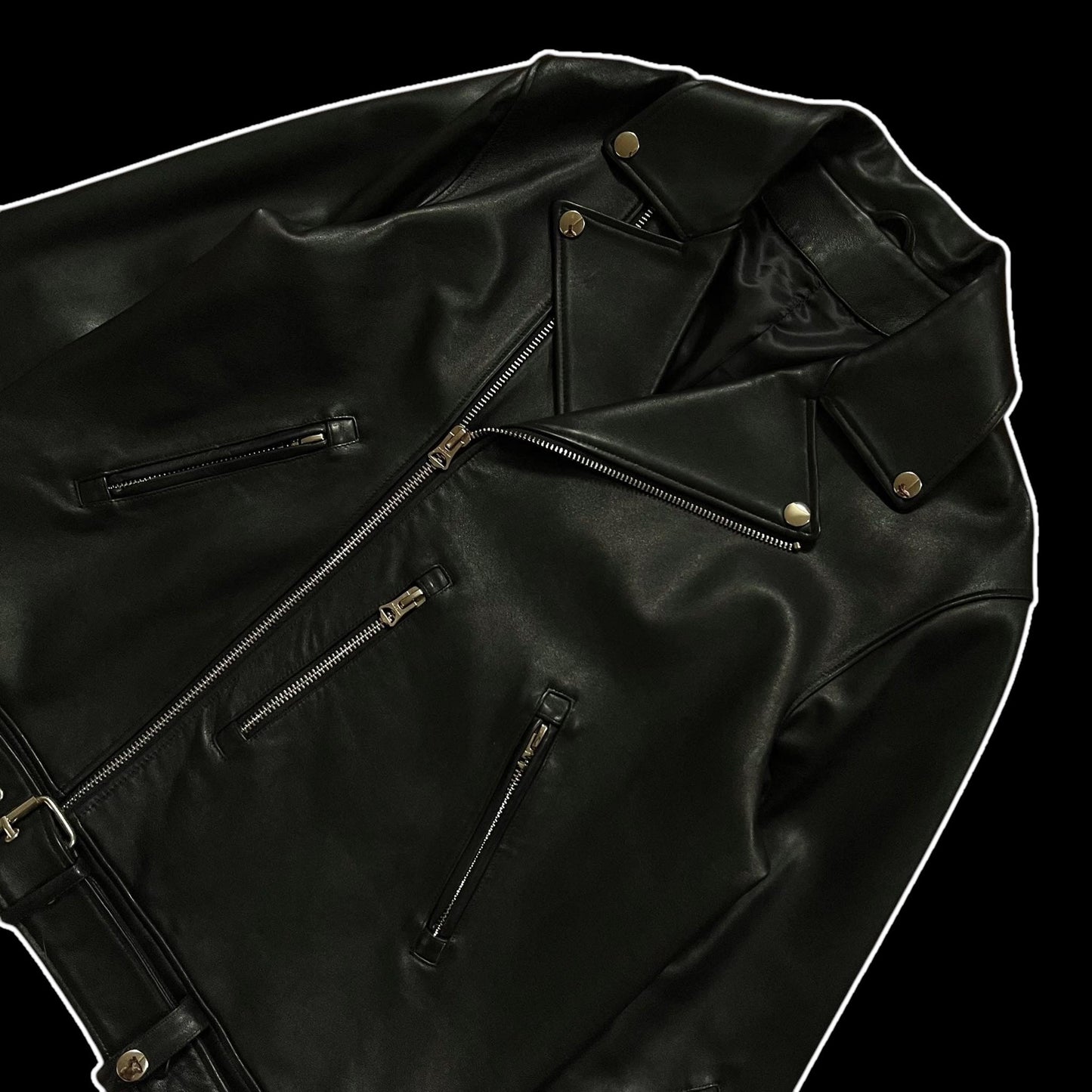 AW17 Acne Studios Nate Clean Black Leather Jacket (Fits L)