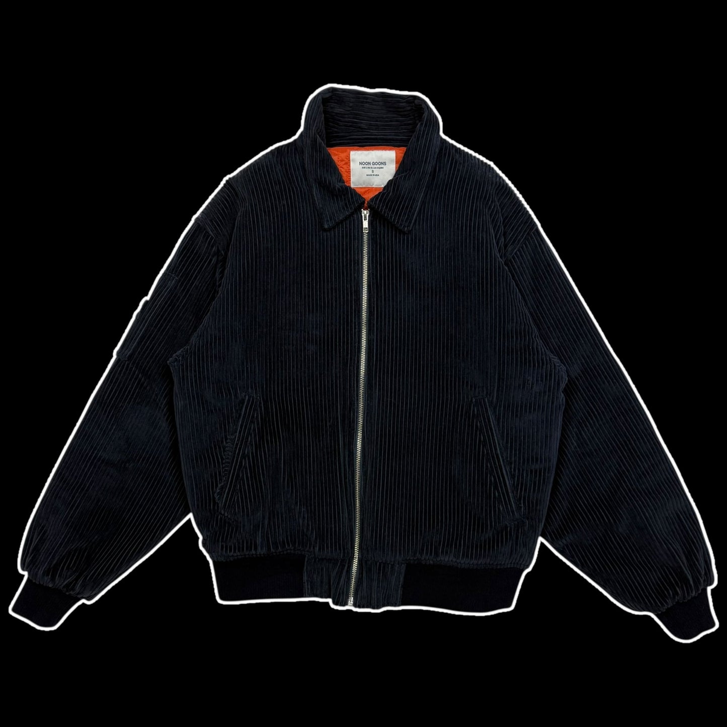 Noon Goons Rudeboy Oversized Corduroy Bomber Jacket Navy (Fits S–M)
