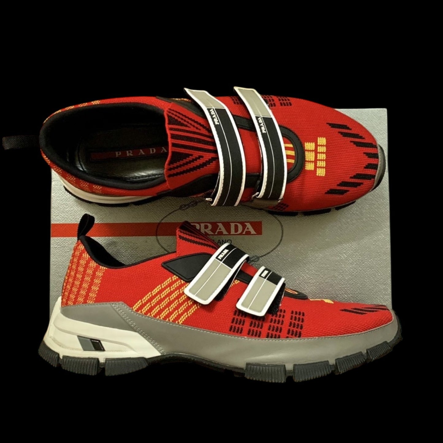 Prada SS18 Crossection Knit Sneaker Red (fits US10-11)