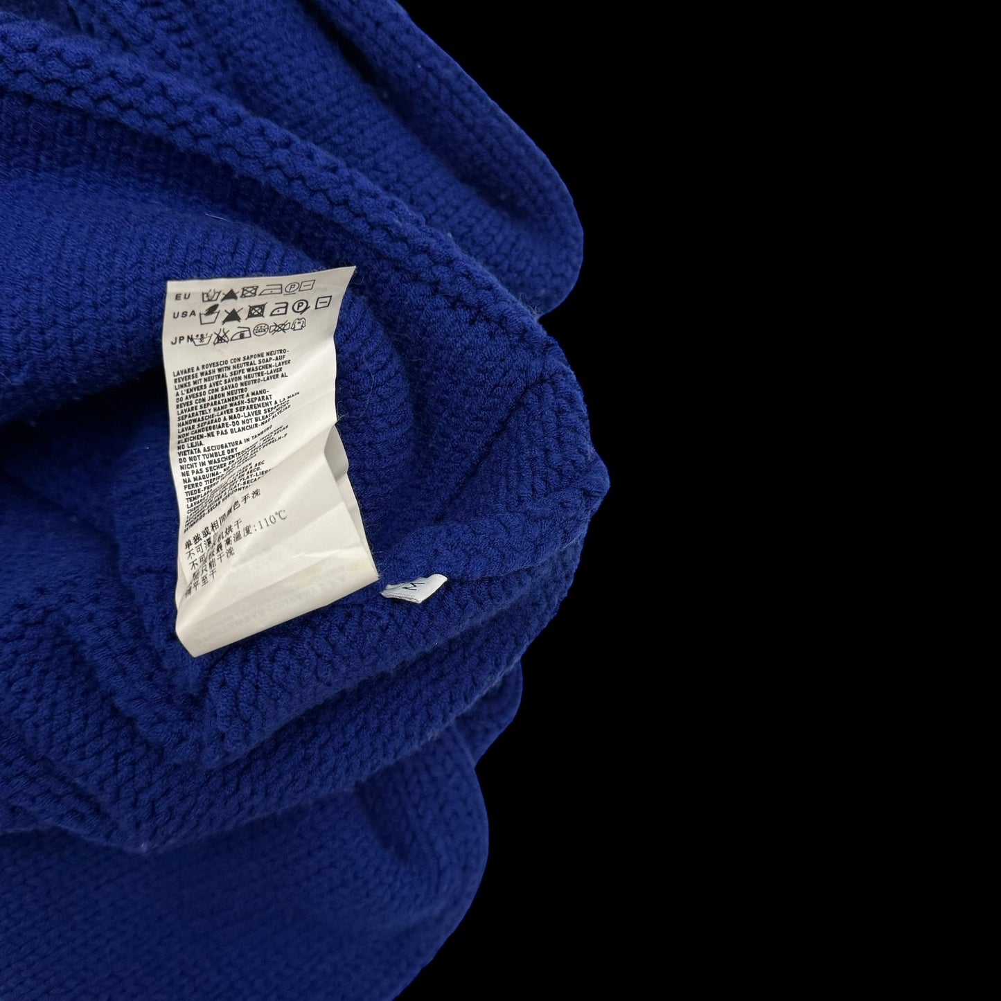 Stone Island AW12 Wool Blend Heavy Knit Zip-Up Sweatshirt Royal Blue (Size M)