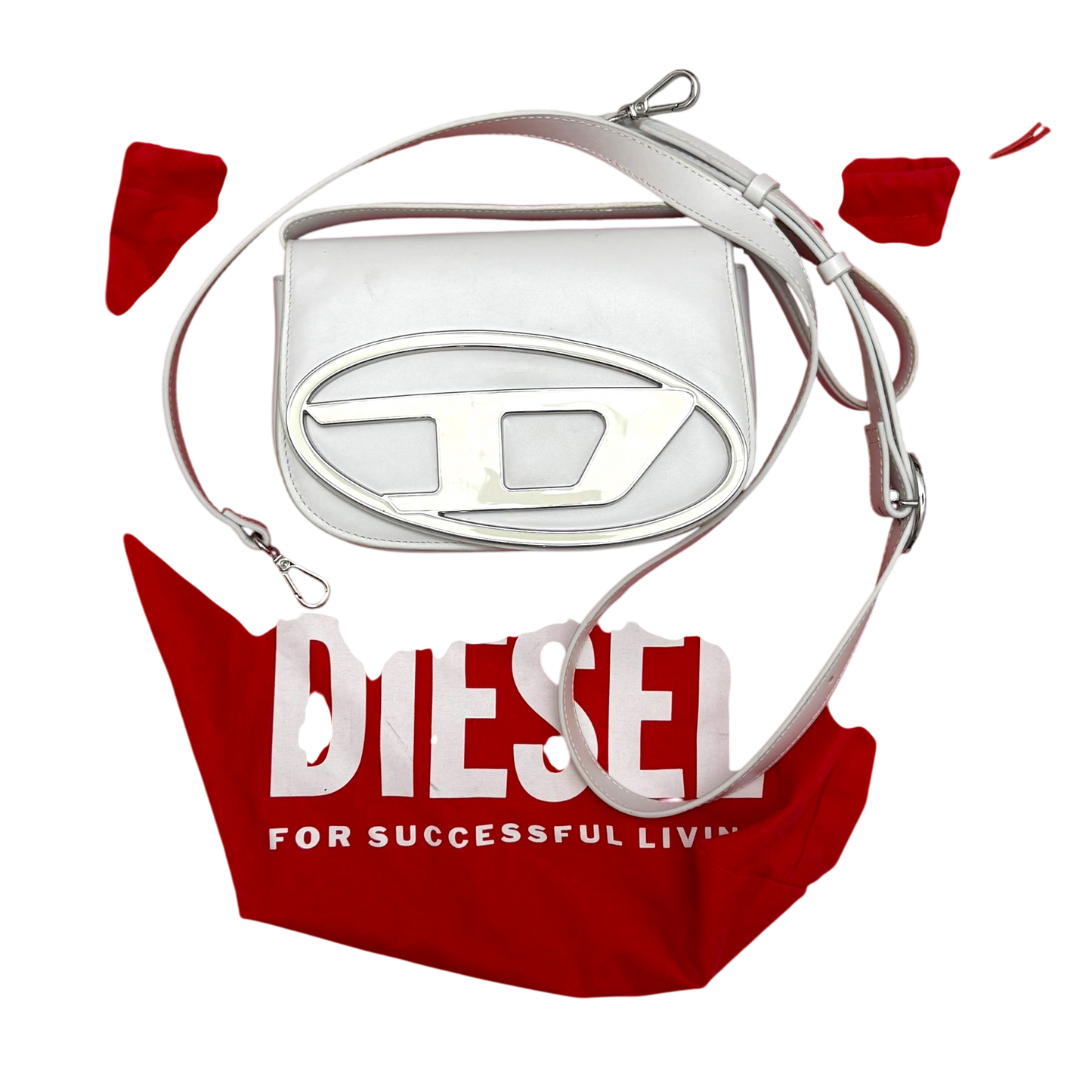 Diesel 1DR Womens Shoulder Bag White
