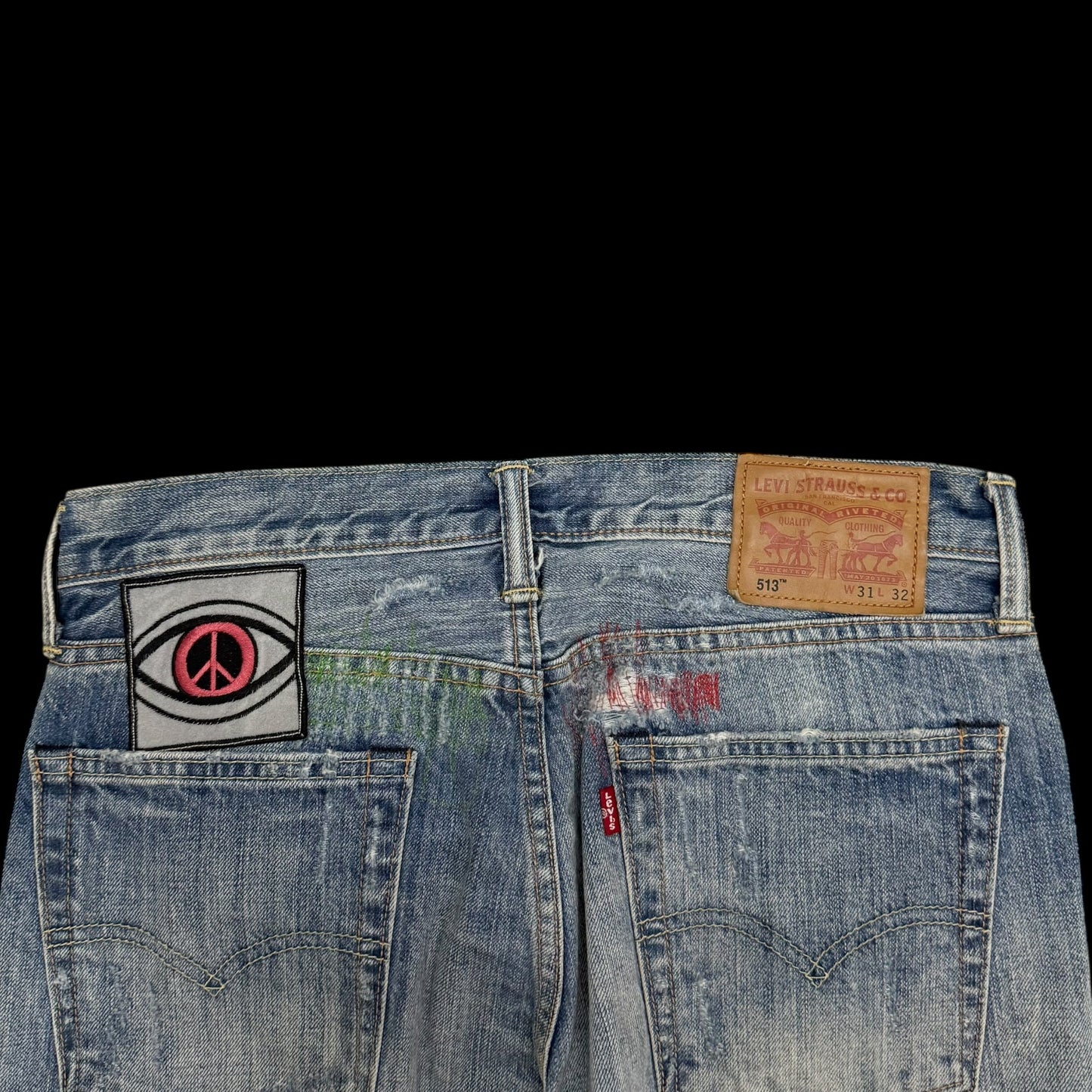 Levi’s 513 Custom Patchwork Jeans (Size 31”)