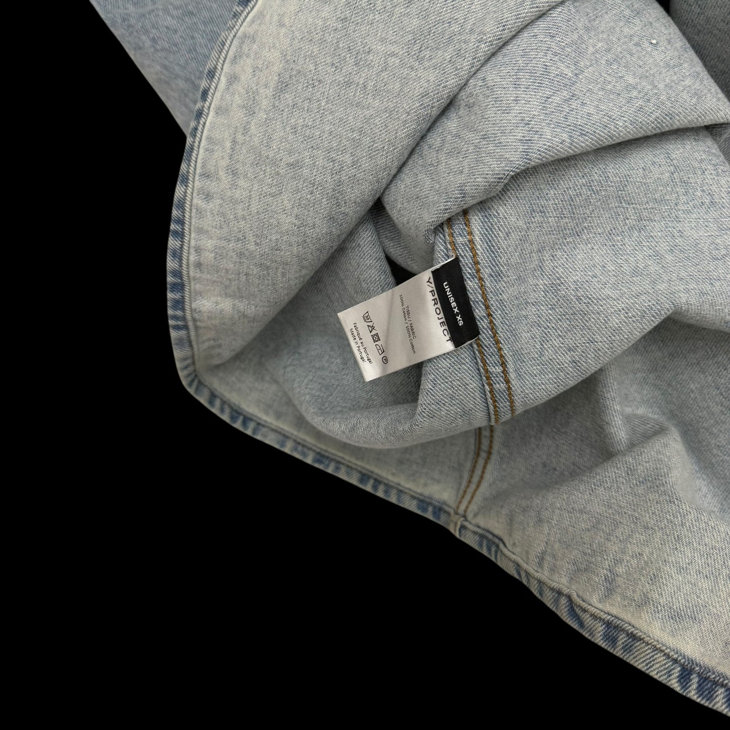 Y/Project 22AW Pinched Logo Oversized Denim Shirt (Fits up to size L)