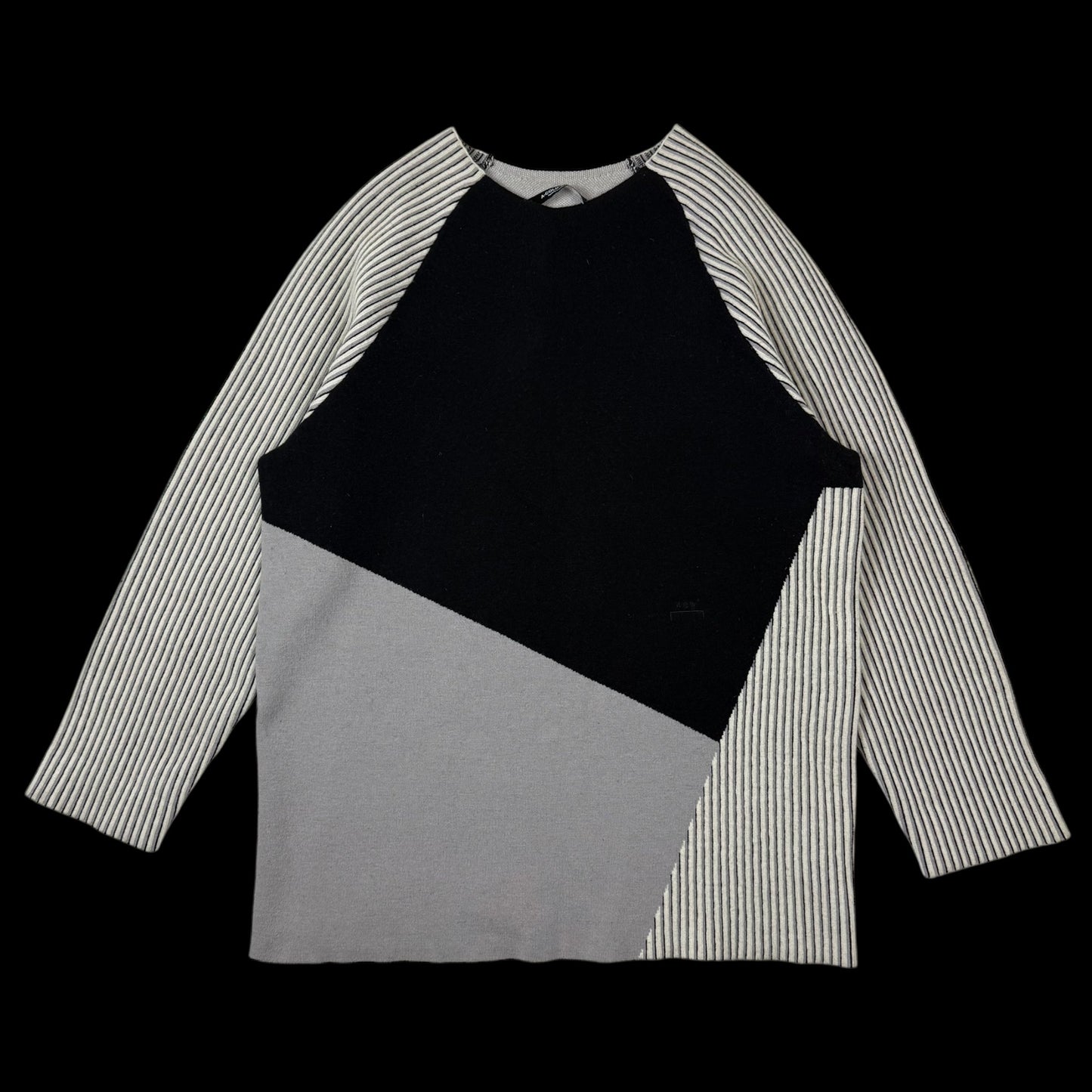 A-COLD-WALL* Block Oversized Heavyweight Wool Blend Knit Sweatshirt Grey / Black (Size M)