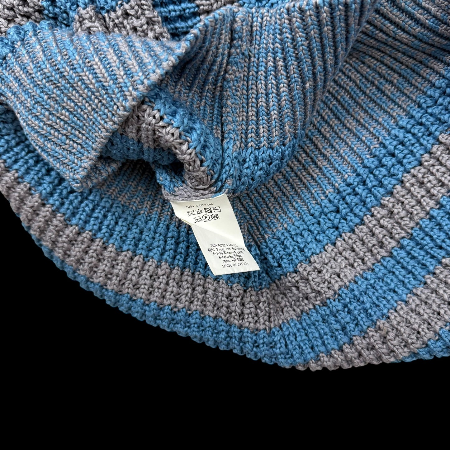 Cav Empt SS20 Stripe Loose Waffle Knit Sweatshirt