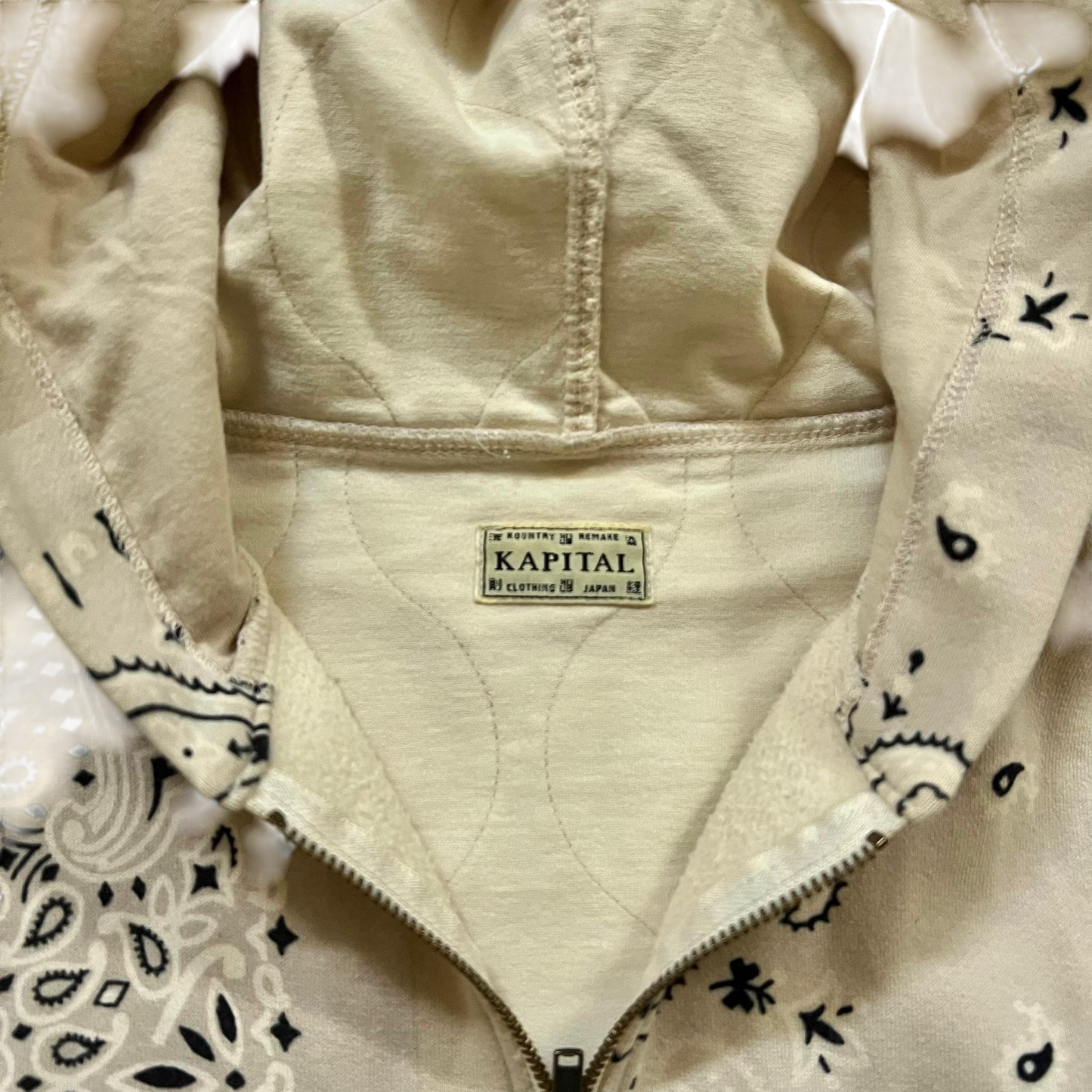 Kapital Bandana Quilted Zip-Up Hoodie (Fits M/L)