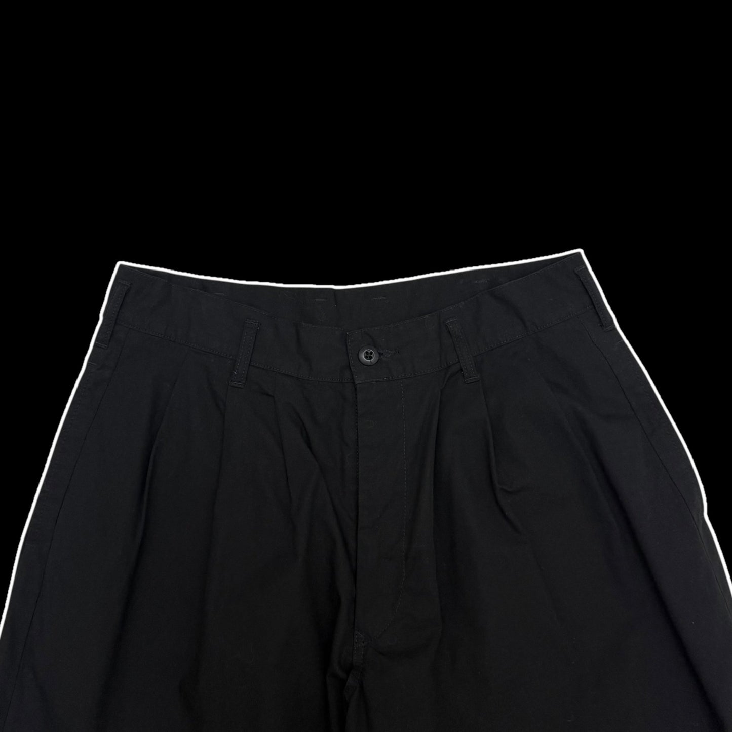 Yohji Yamamoto BLACK Scandal Pleated Wide-Leg Pants Black (Size L)