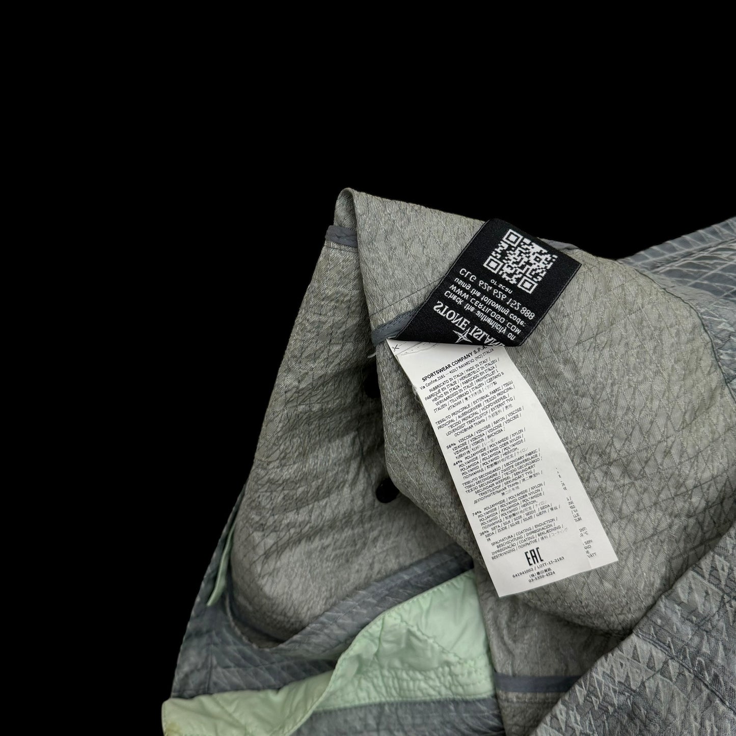 Stone Island Shadow Project SS 2016 Jacquard Nylon Jacket Grey / Green (Size L)