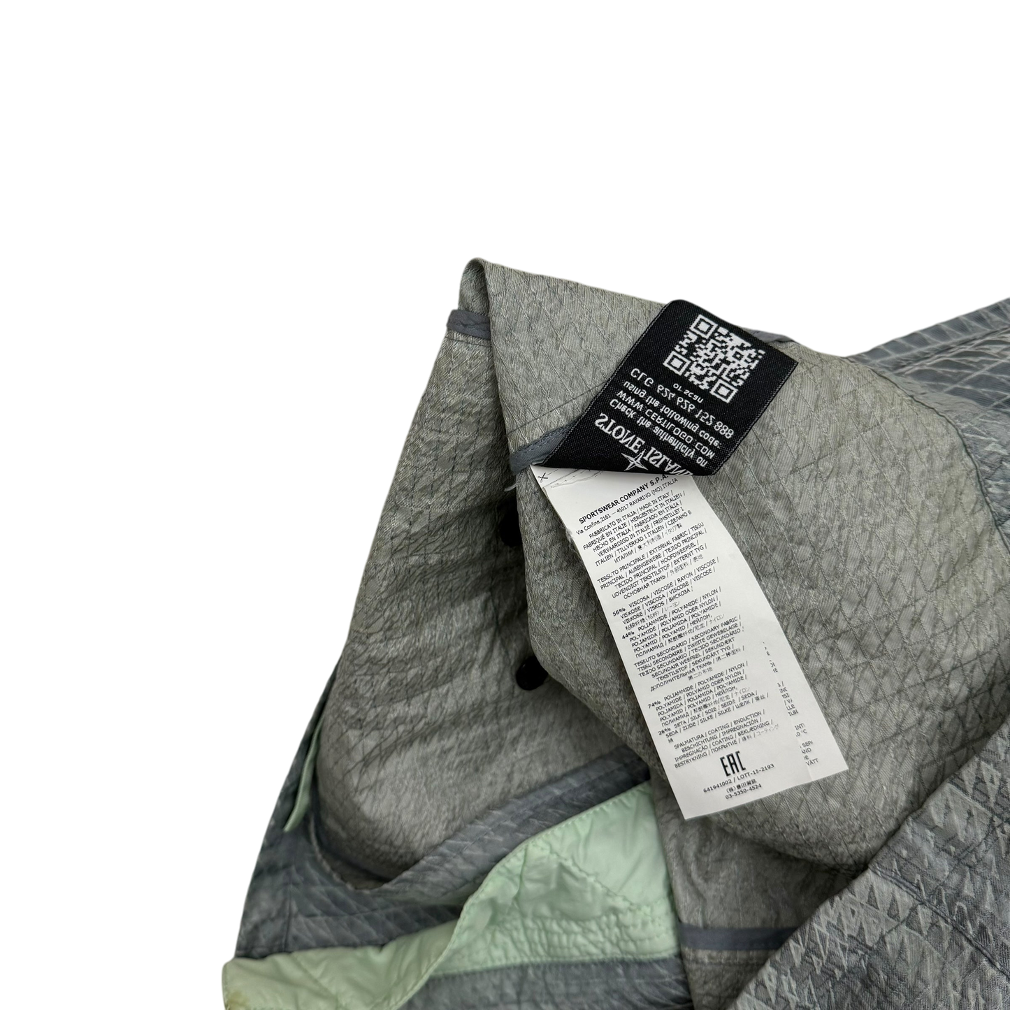 Stone Island Shadow Project SS 2016 Jacquard Nylon Jacket Grey / Green (Size L)