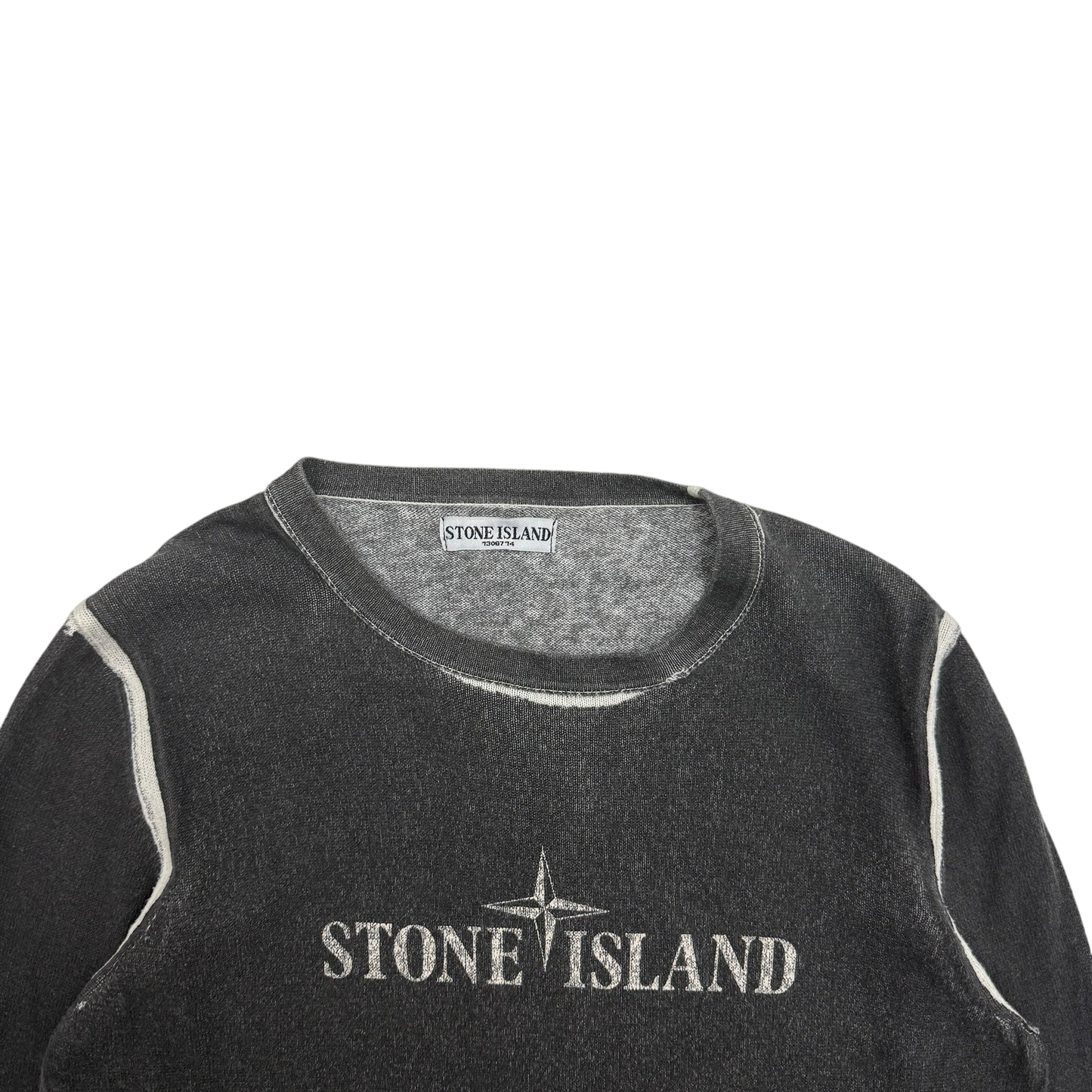 Stone Island SS08 Centre Logo Knit Jumper Charcoal Grey (Size S)