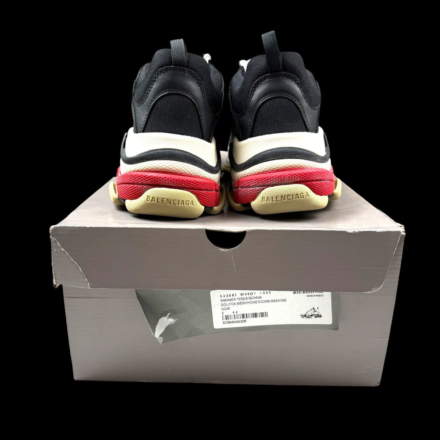 Balenciaga Triple S Black White Red (2018 Reissue) (US11/UK10/EU44)
