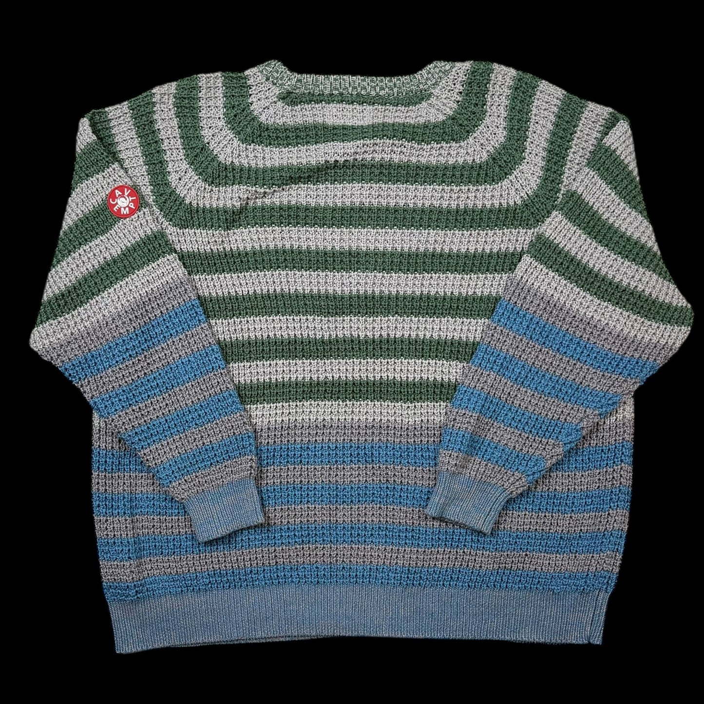 Cav Empt SS20 Stripe Loose Waffle Knit Sweatshirt