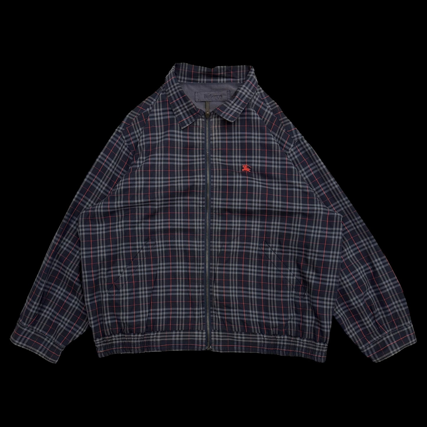 Burberry 90s Nova Check Reversible Harrington Jacket Navy (Fits M–L)