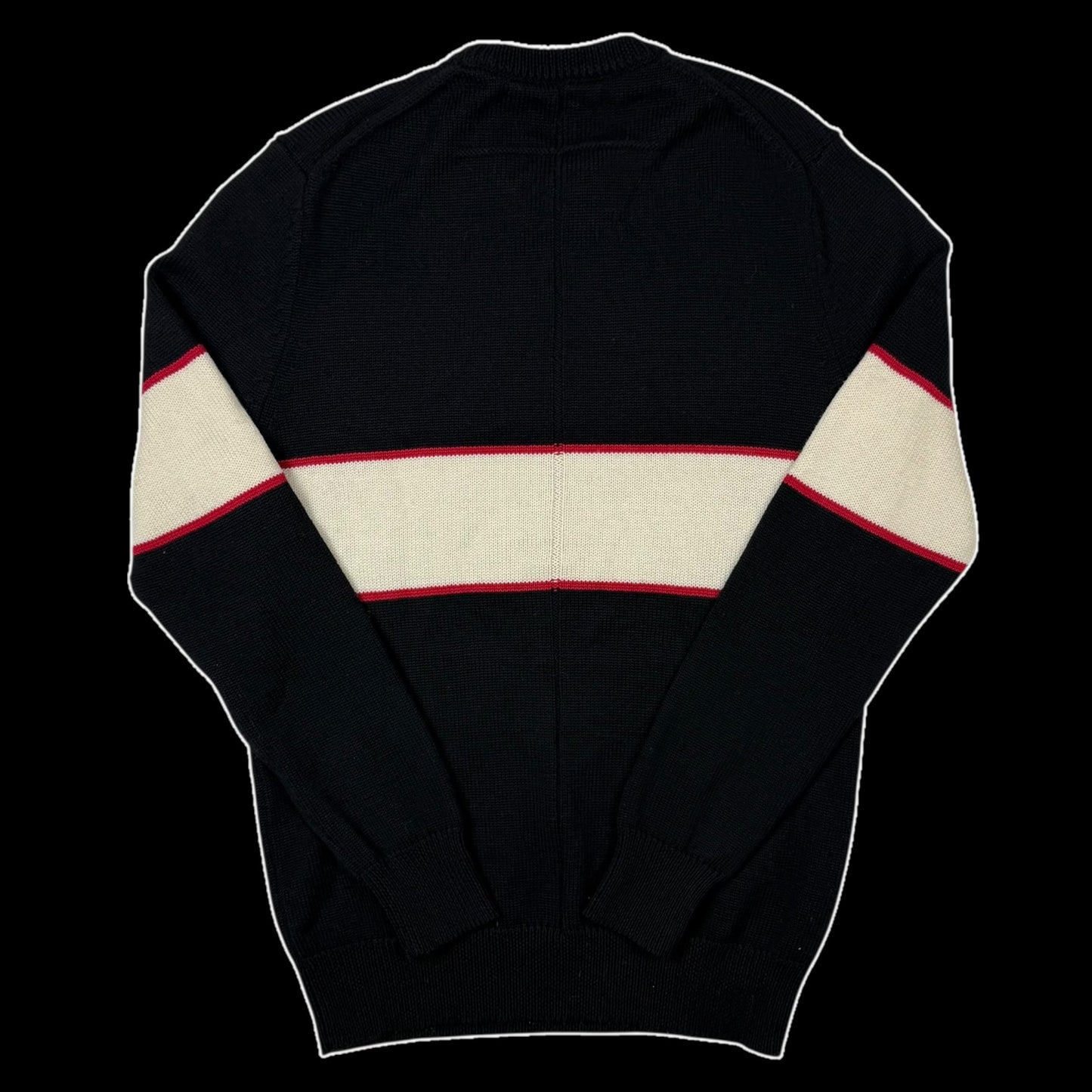 Givenchy AW18 Logo-Intarsia Pure Wool Knit Sweatshirt Black (Size L)