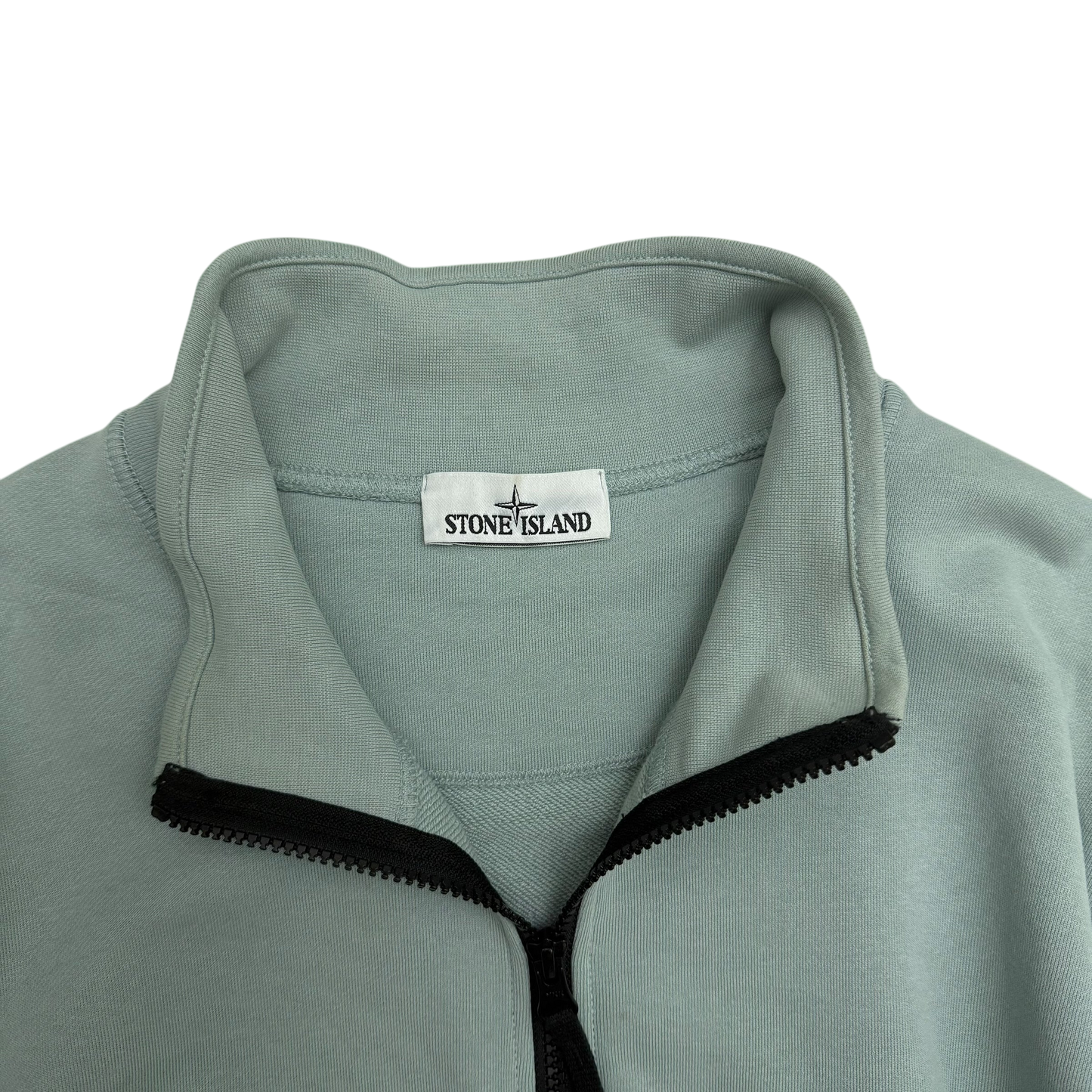 Stone Island Garment-Dyed Quarter-Zip Sweatshirt Light Blue (Fits L-XL)