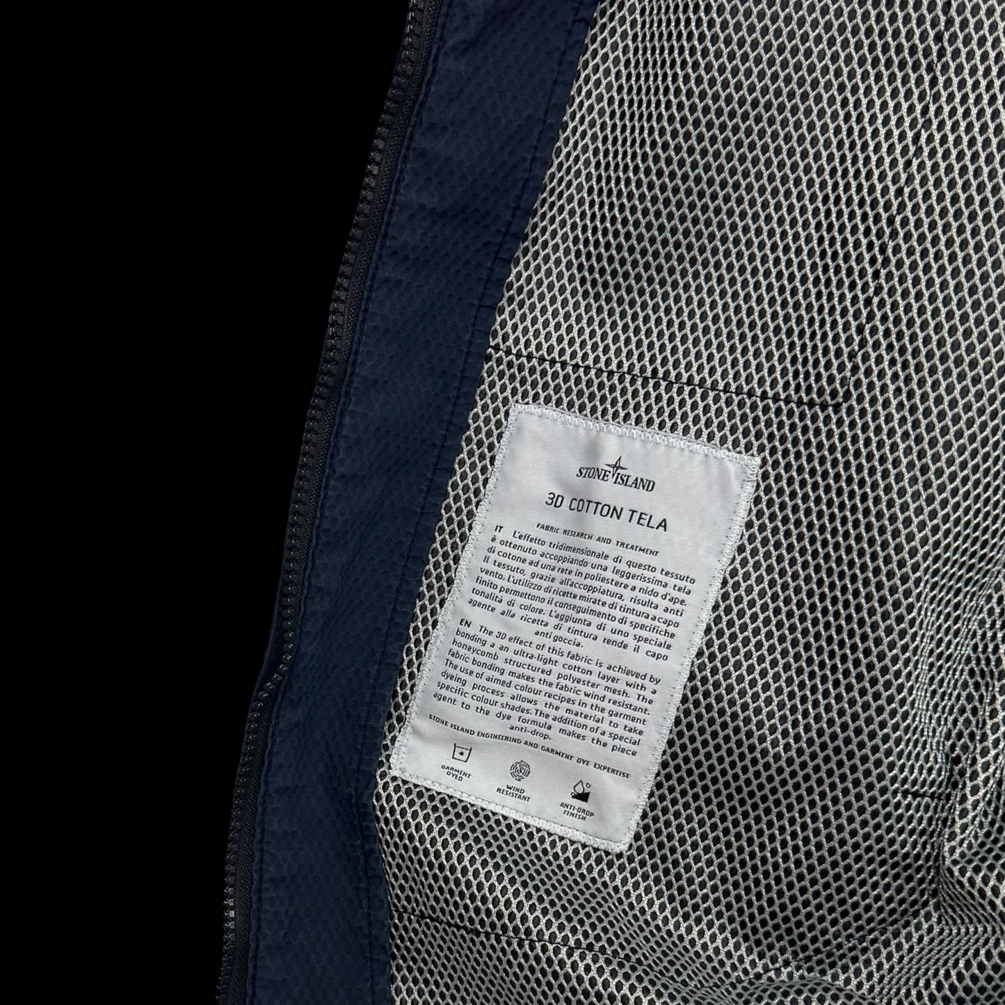 Stone Island SS 2014 Indigo 3D Cotton Tela Jacket Navy (Size XXL)