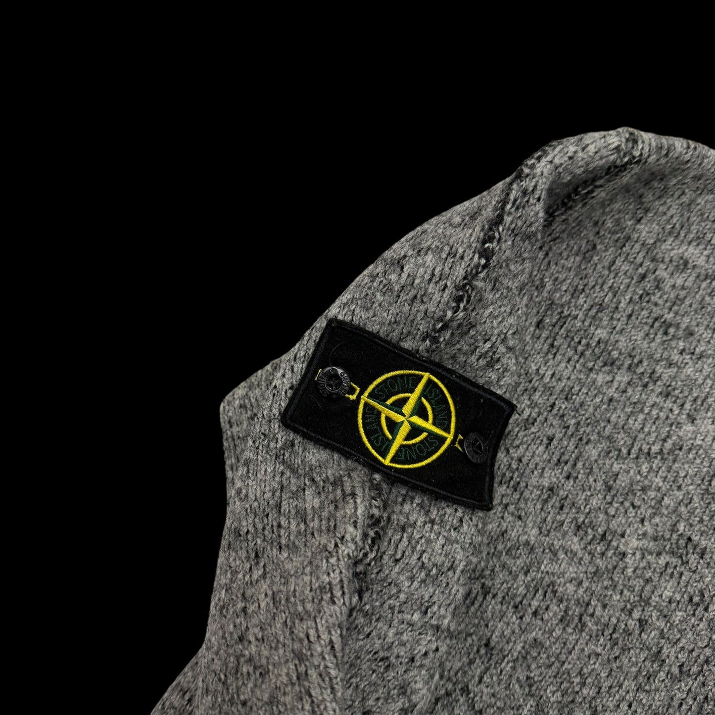 Stone Island AW 2000 Cropped Pure Wool Knit Sweatshirt Grey (fits M-XL womens)