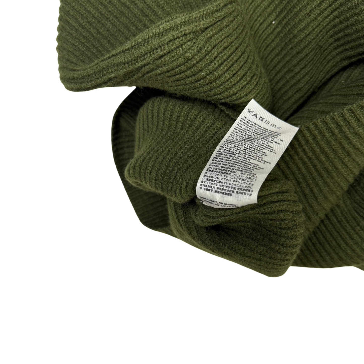 Acne Studios Fisherman Wool Blend Knit Quarter-Zip Sweatshirt Hunter Green (fits S-M)