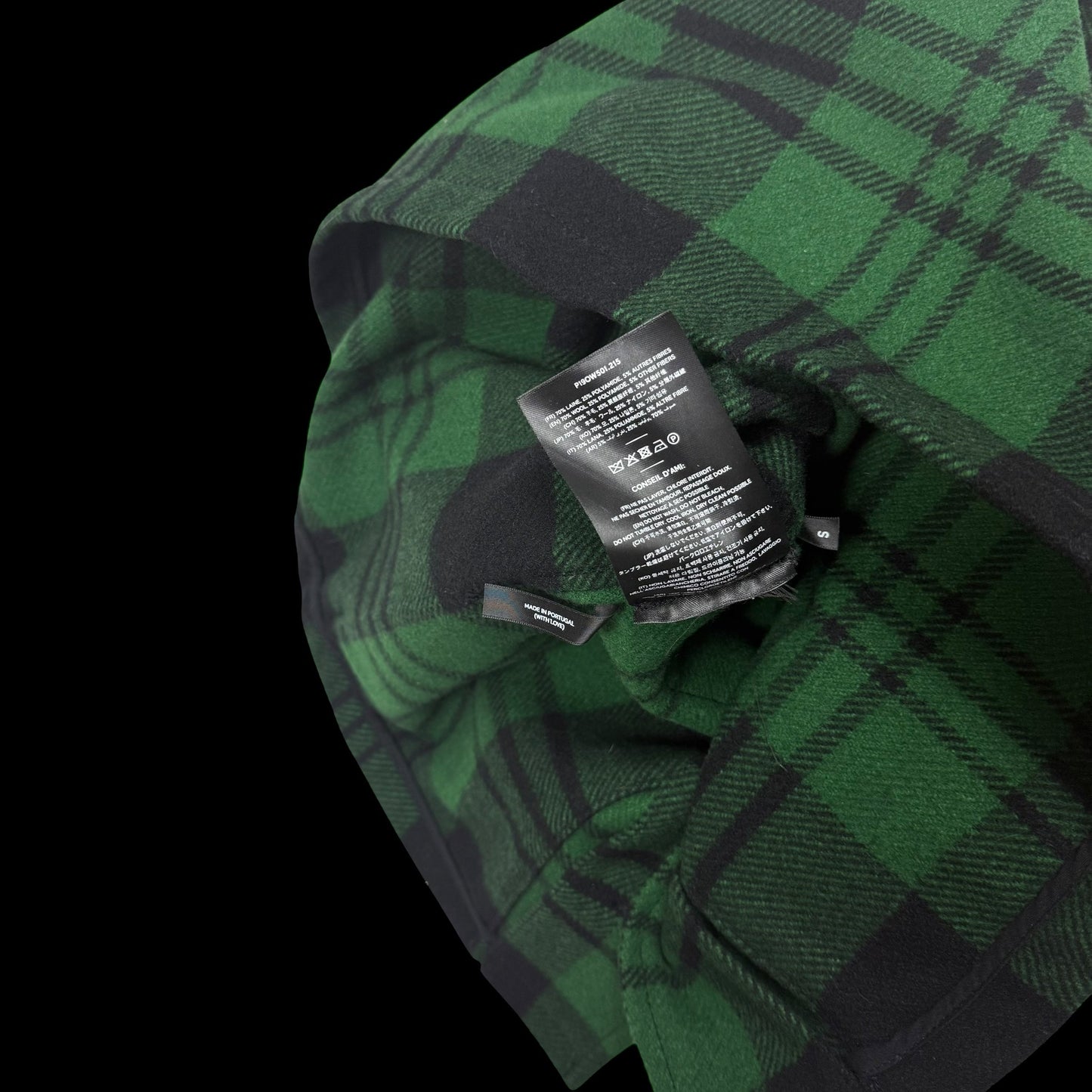 Ami SS19 Checked Wool-Blend Jacket Green (Size S)