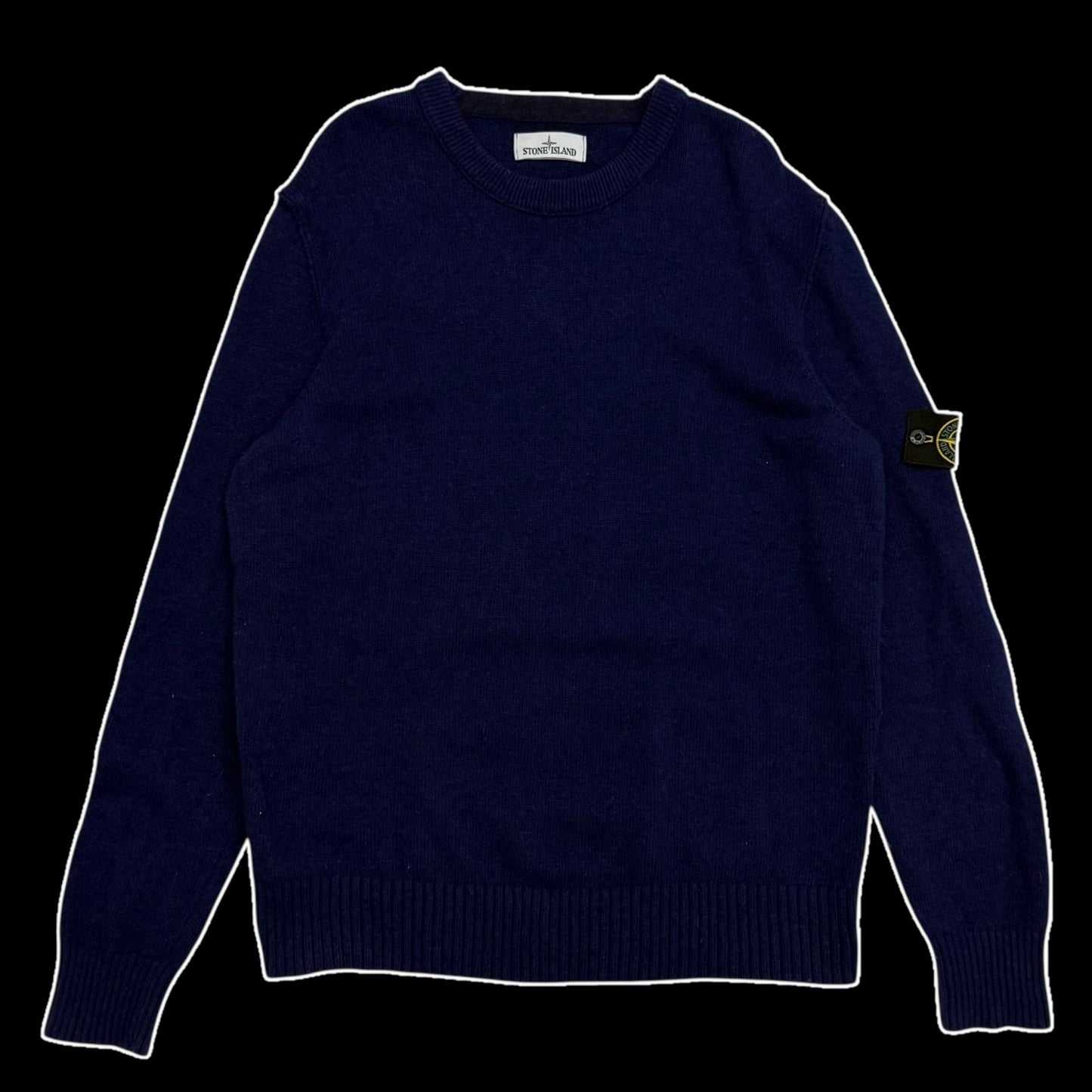 Stone Island AW16 Wool Blend Knit Sweatshirt Navy (Size XXL)