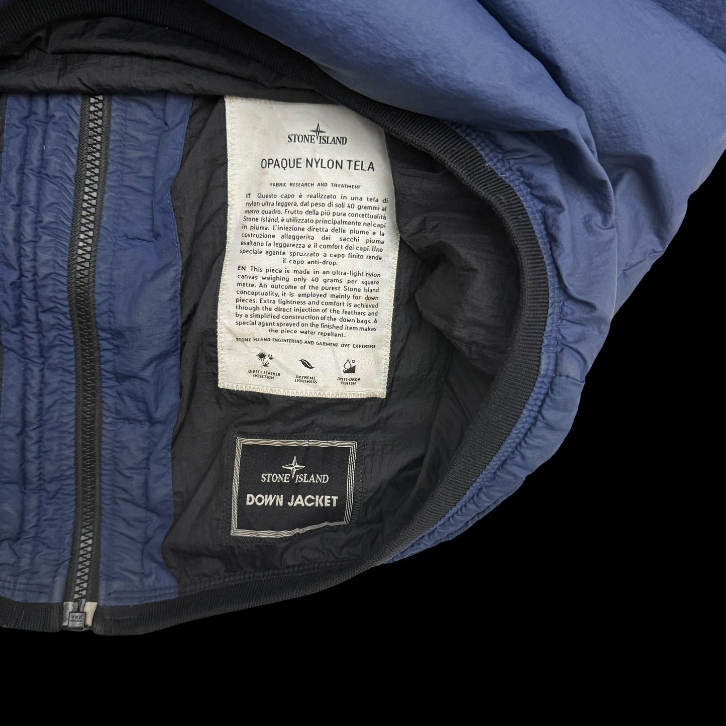 Stone Island AW11 Opaque Nylon Tela Down Puffer Gilet Navy (Fits L)