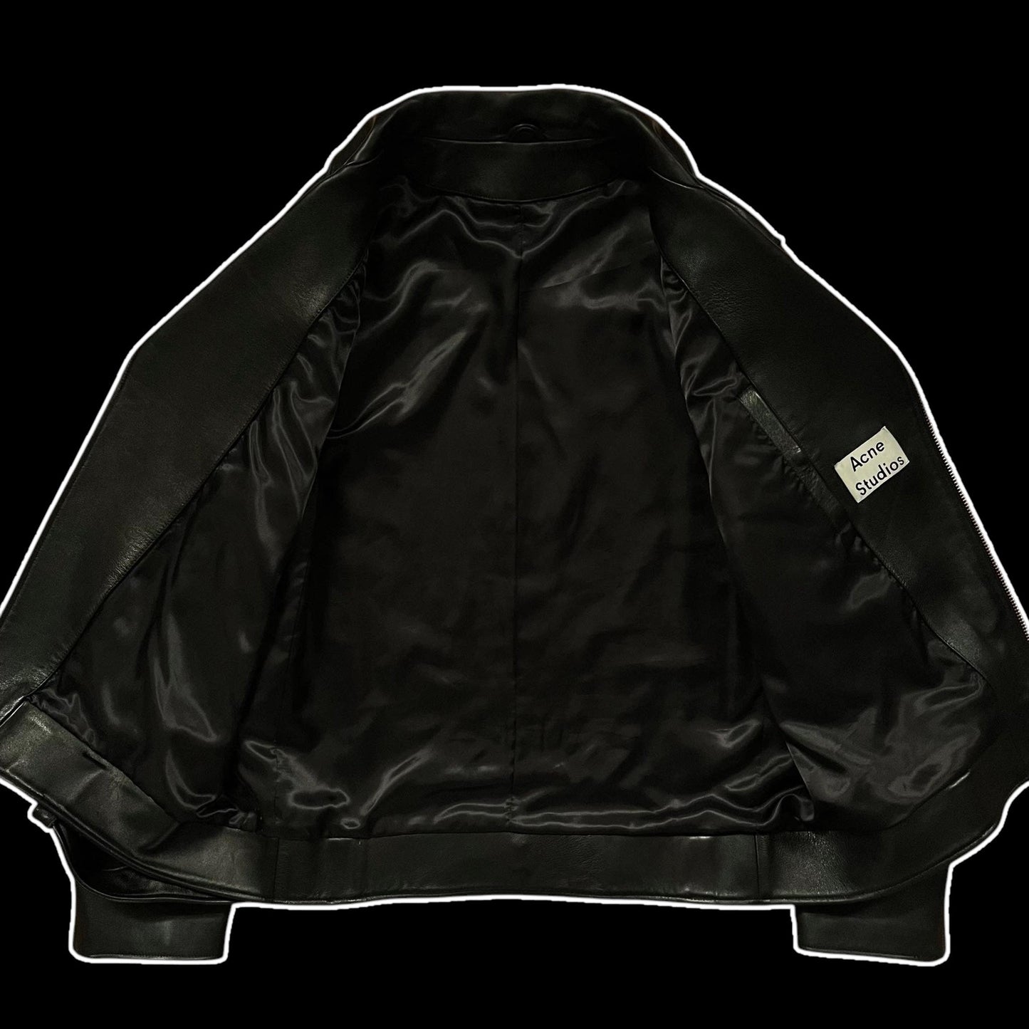 AW17 Acne Studios Nate Clean Black Leather Jacket (Fits L)
