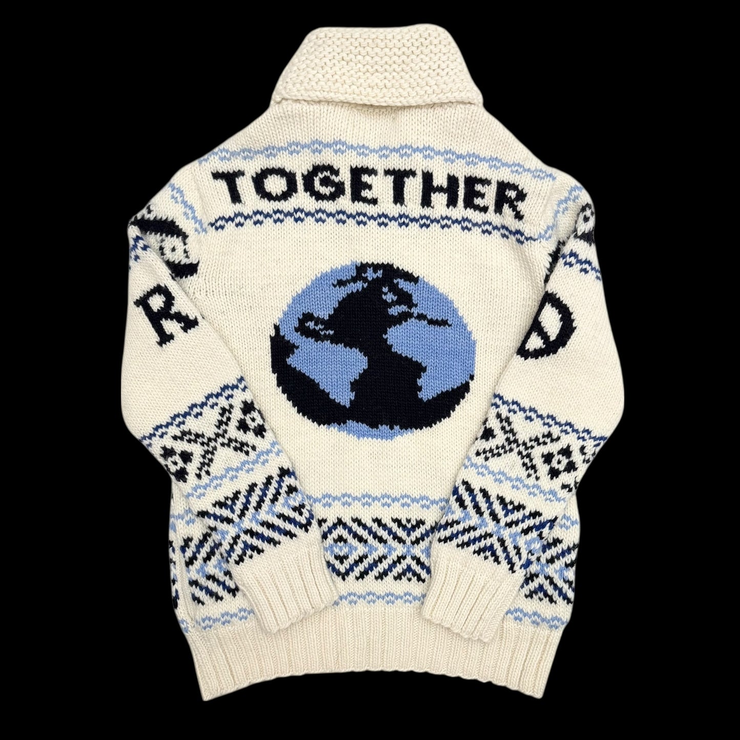 Polo Ralph Lauren Graphic Wool-Blend Full-Zip Cardigan Cream (Size M)