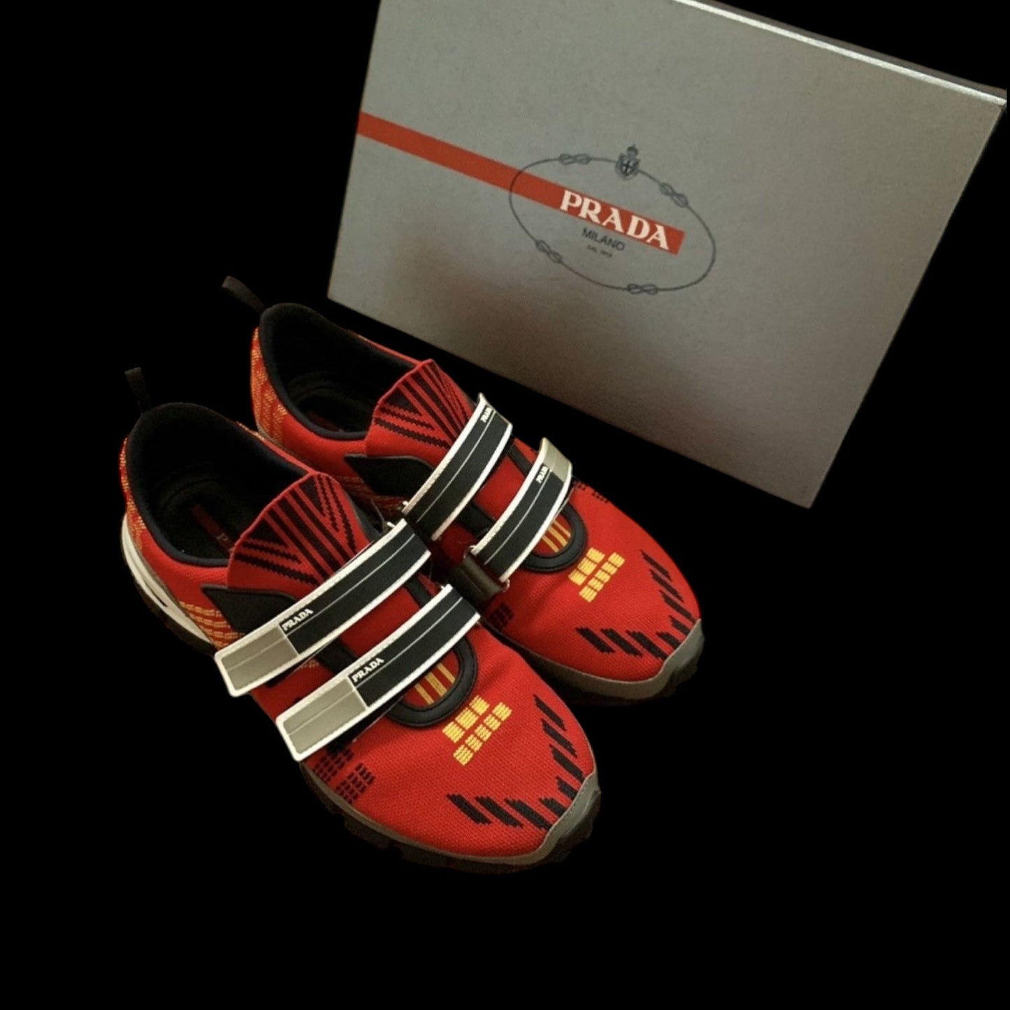 Prada SS18 Crossection Knit Sneaker Red (fits US10-11)