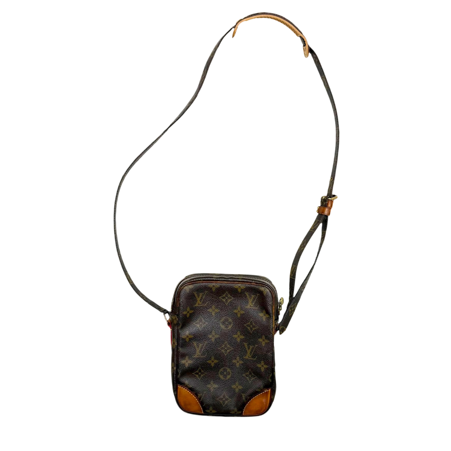 Louis Vuitton 2003 Monogram Danube Leather Crossbody Bag Brown